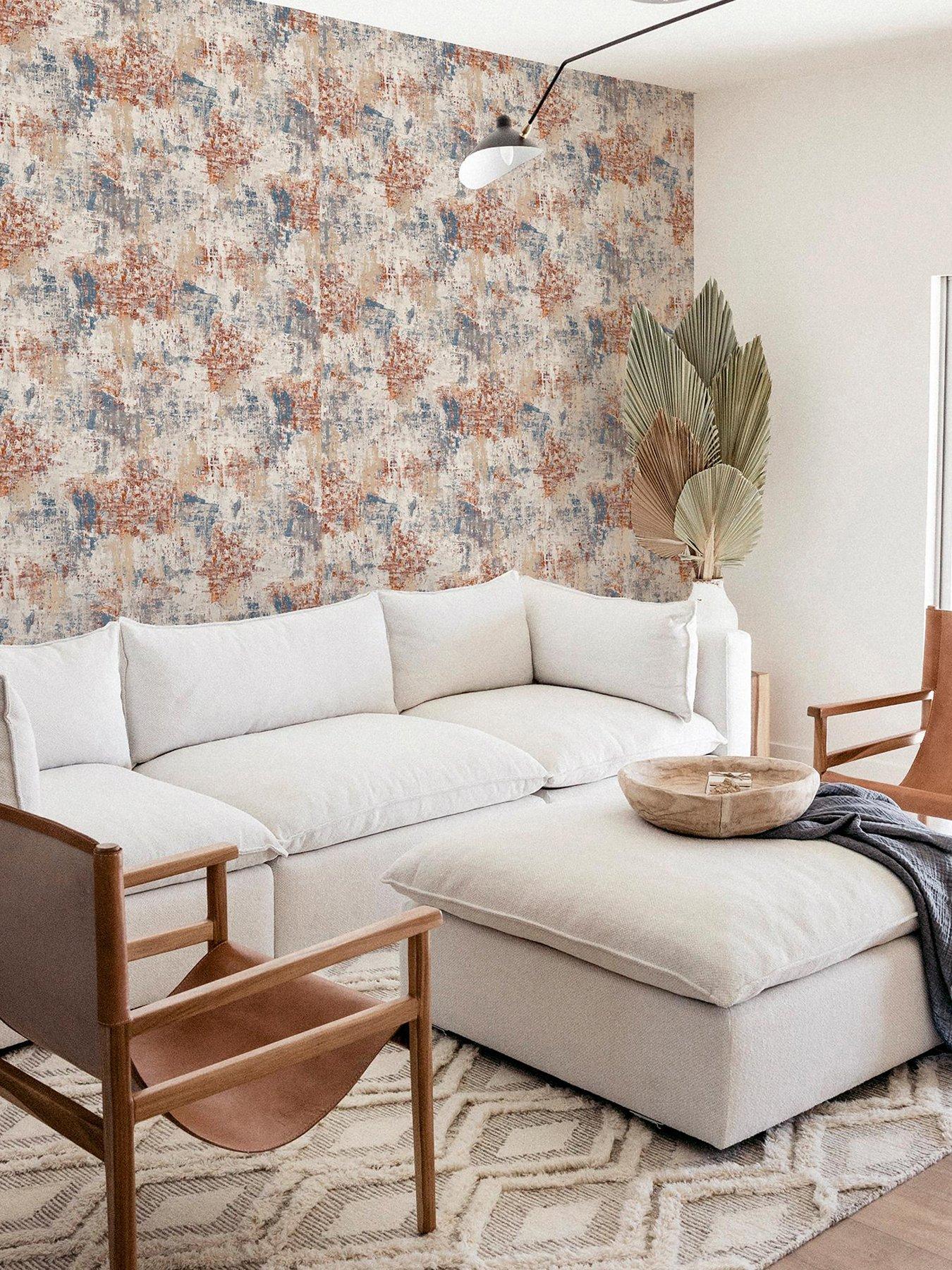 ARTHOUSE Abstract Texture Copper Navy Wallpaper