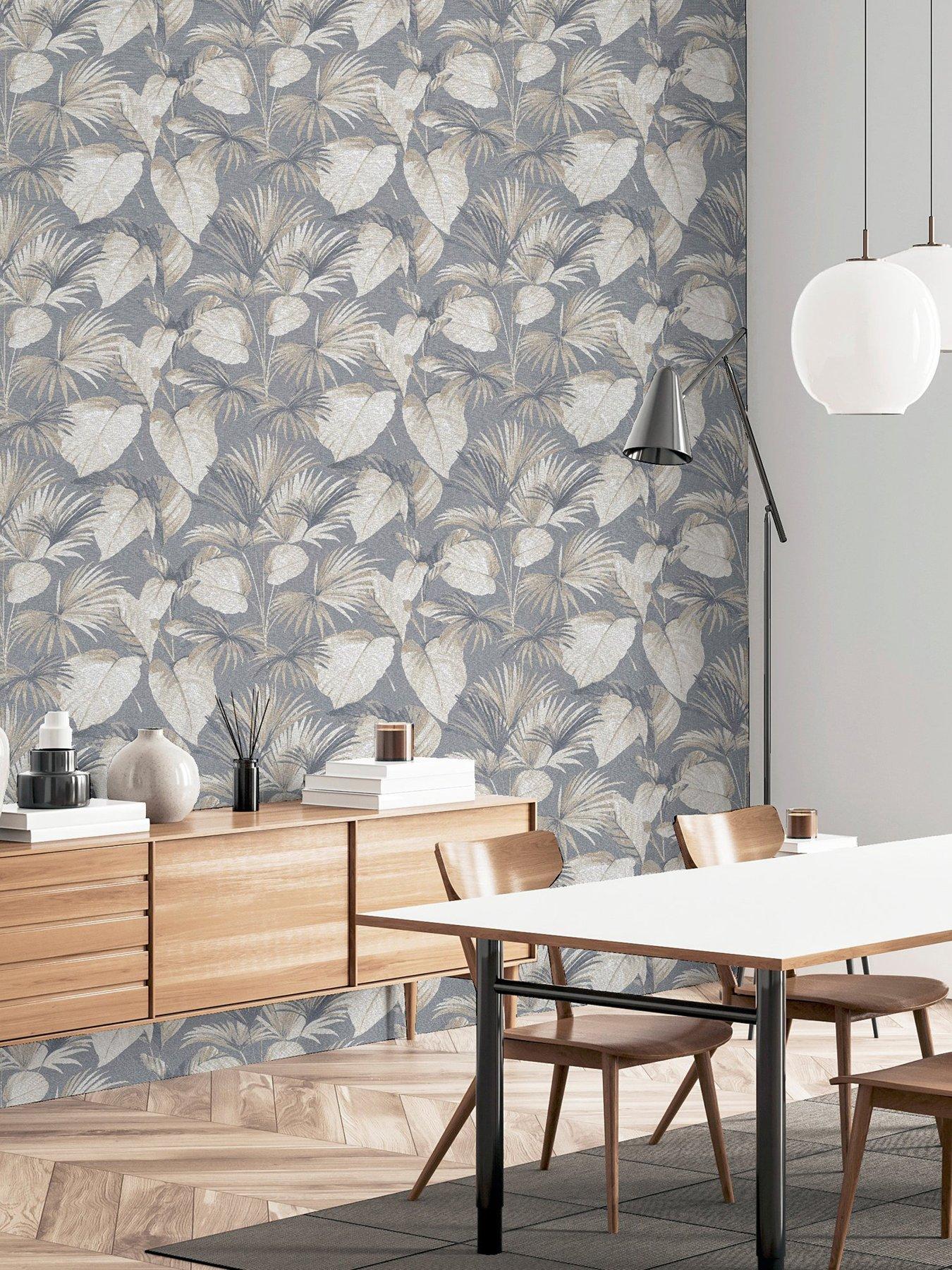  image of arthouse-palm-grove-grey-wallpaper