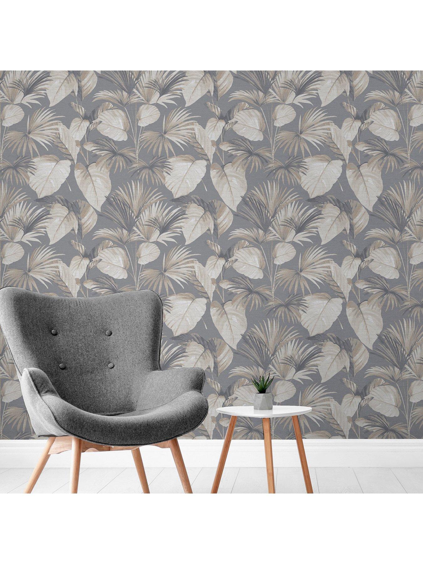  image of arthouse-palm-grove-grey-wallpaper