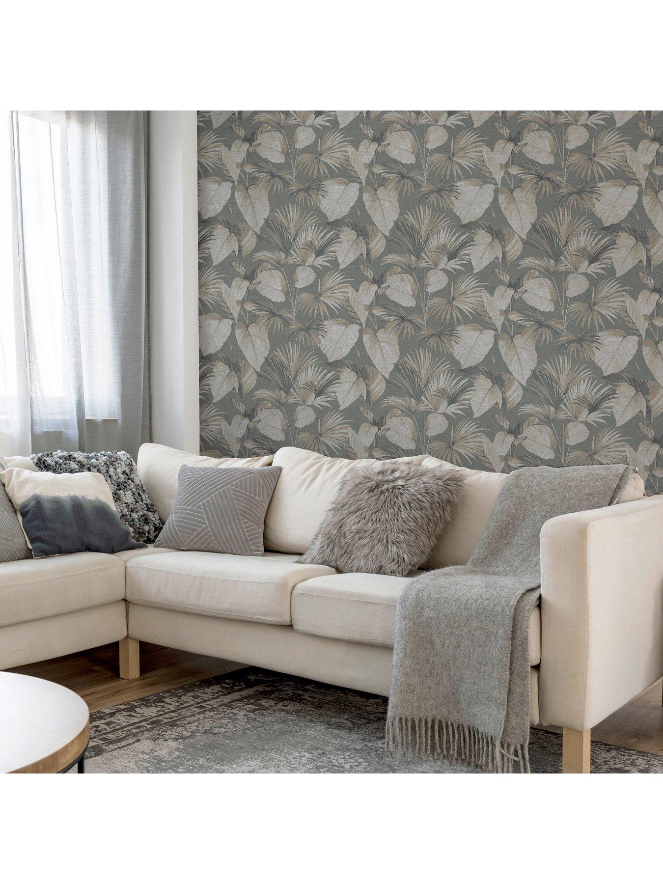  image of arthouse-palm-grove-grey-wallpaper