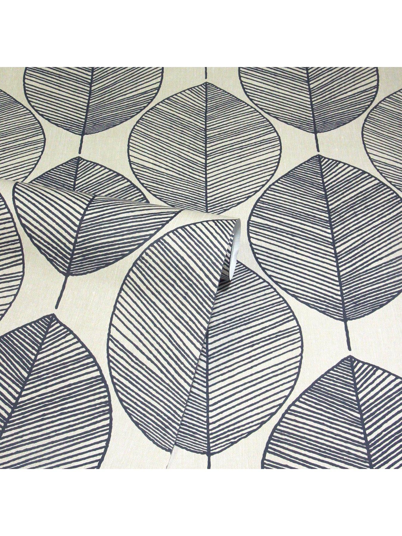  image of arthouse-leaves-blue-wallpaper