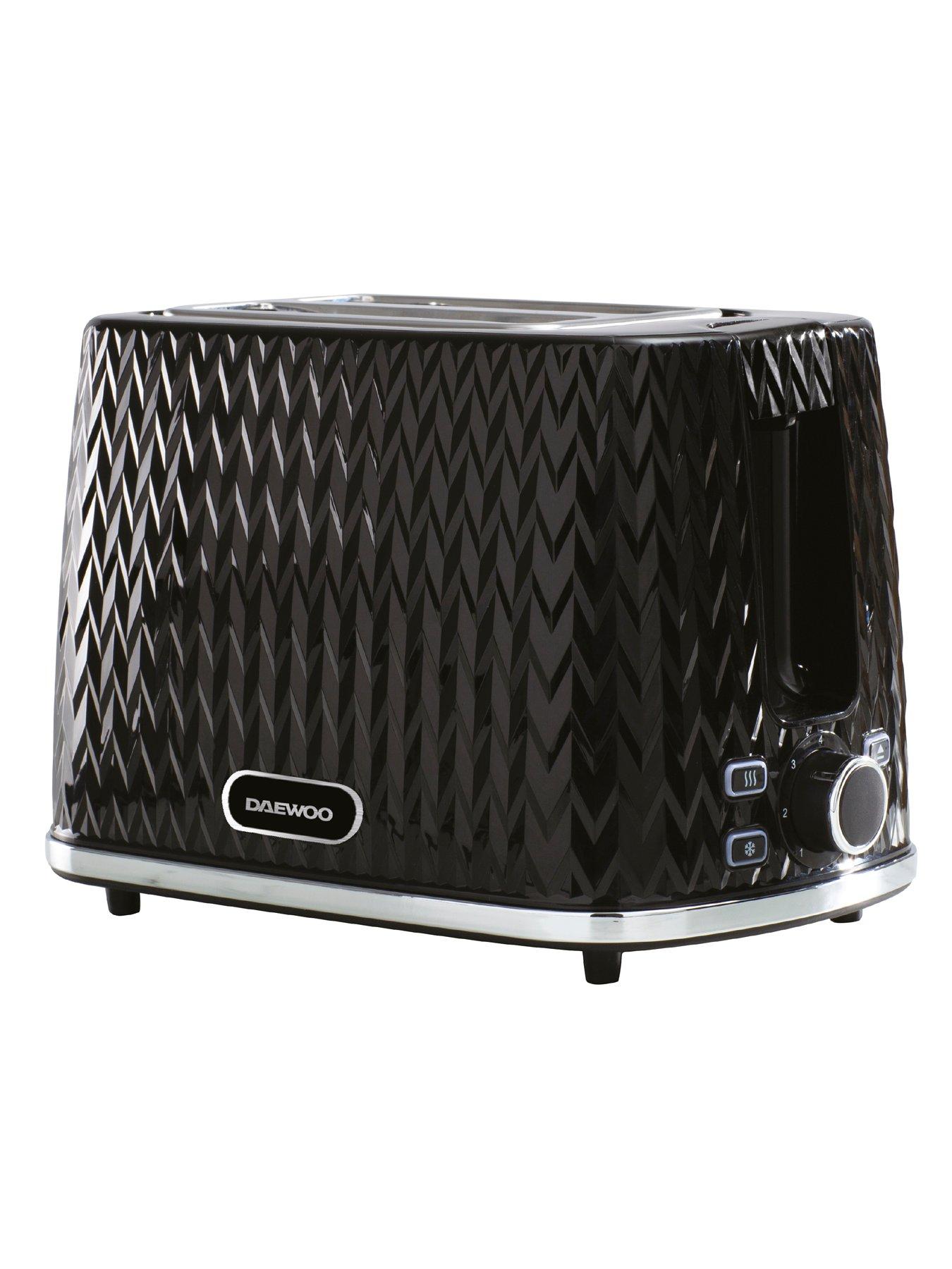 Image 5 of 6 of Daewoo Argyle Jug Kettle and 2 Slice Toaster- Black