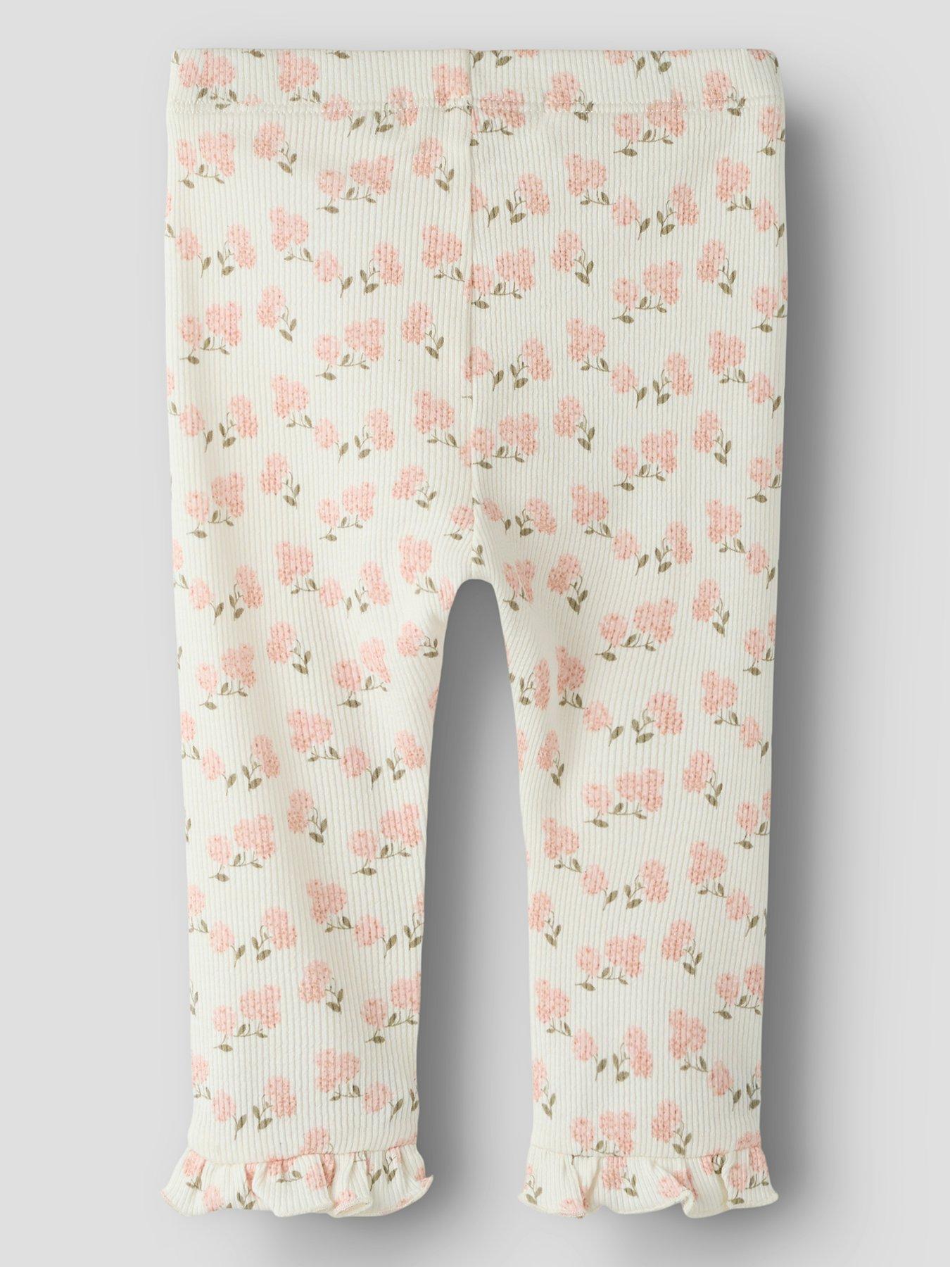 Lil Atelier Baby Girls Floral Leggings - Cream