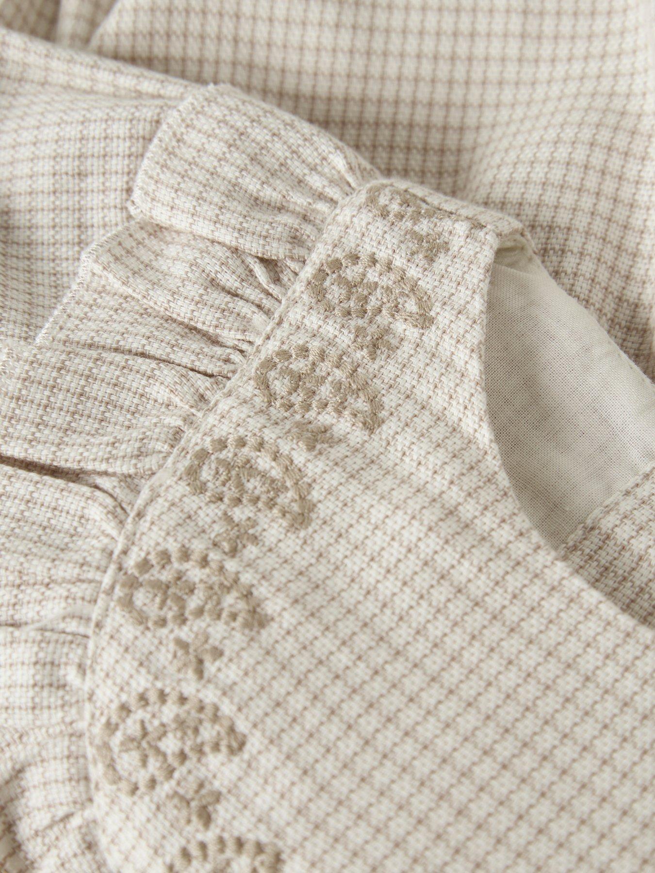 Image 3 of 3 of Lil Atelier Baby Girls Check Romper - Beige