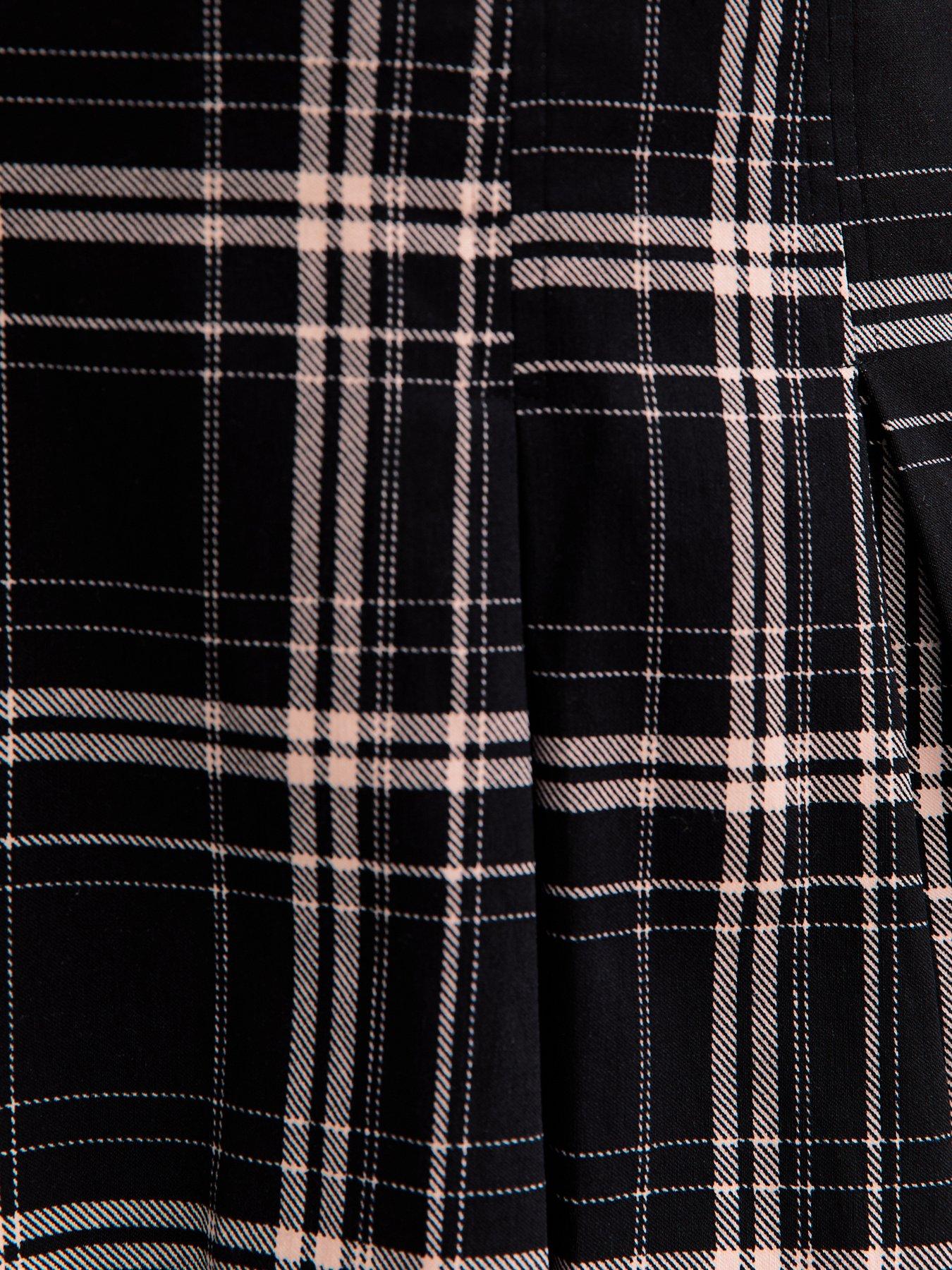  image of new-look-915-girls-check-buckled-skort-black