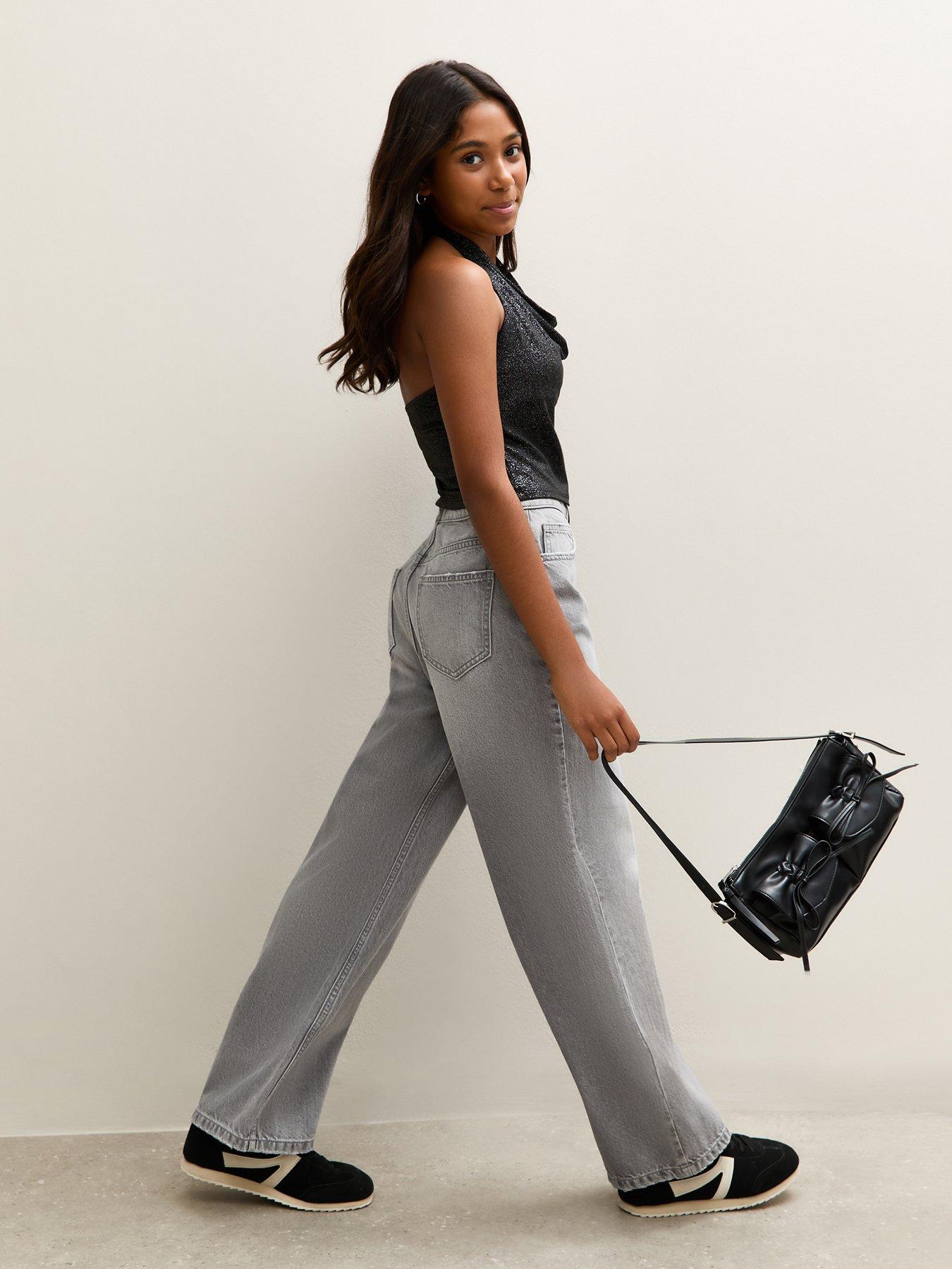  image of new-look-915-girls-sparkly-cowl-neck-top-black