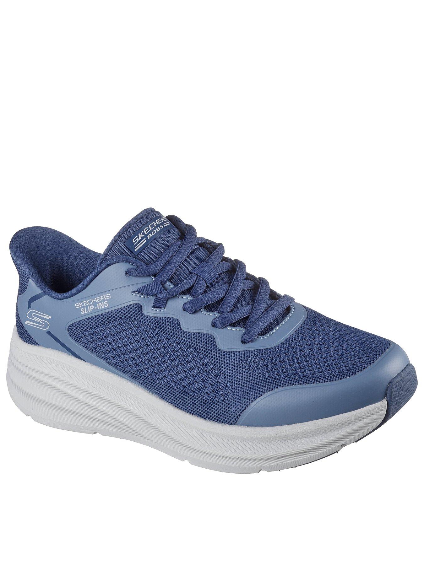 front image of skechers-bobs-skillz-trainer-navy