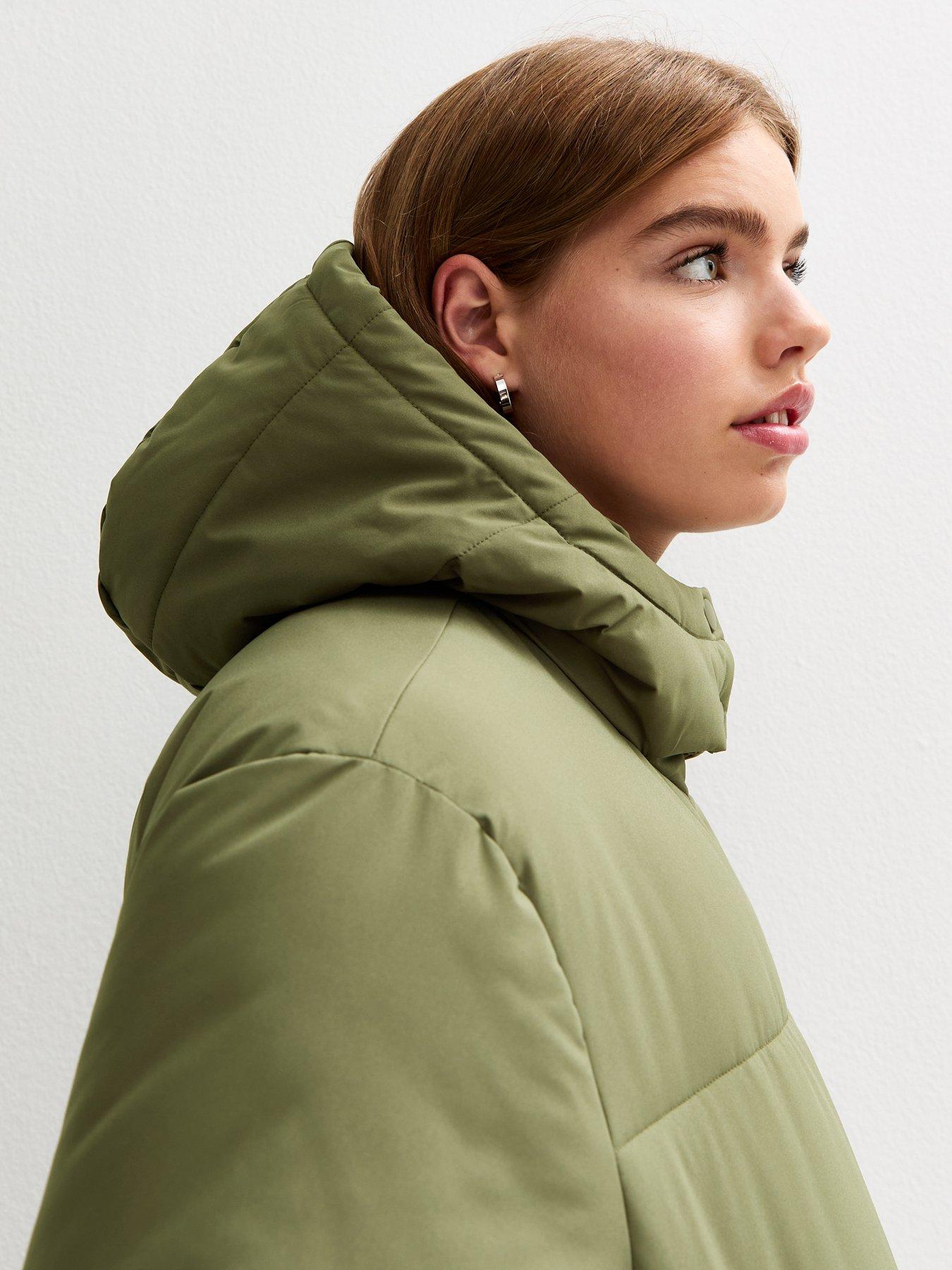  image of new-look-915-girls-cropped-puffer-jacket-dark-khaki