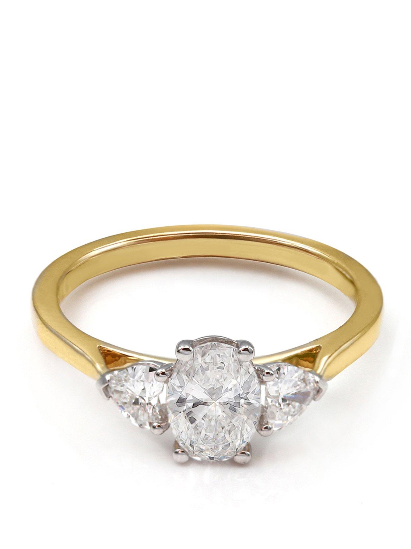 Say It With Oval  &  Heart 1.00ct Lab Grown Diamond Ring - 9ct Yellow Gold