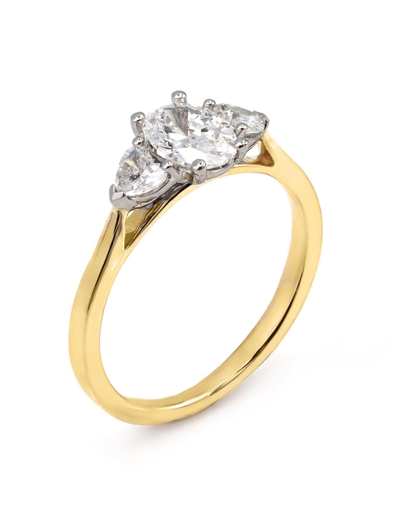  image of say-it-with-oval-amp-heart-100ct-lab-grown-diamond-ring-9ct-yellow-gold