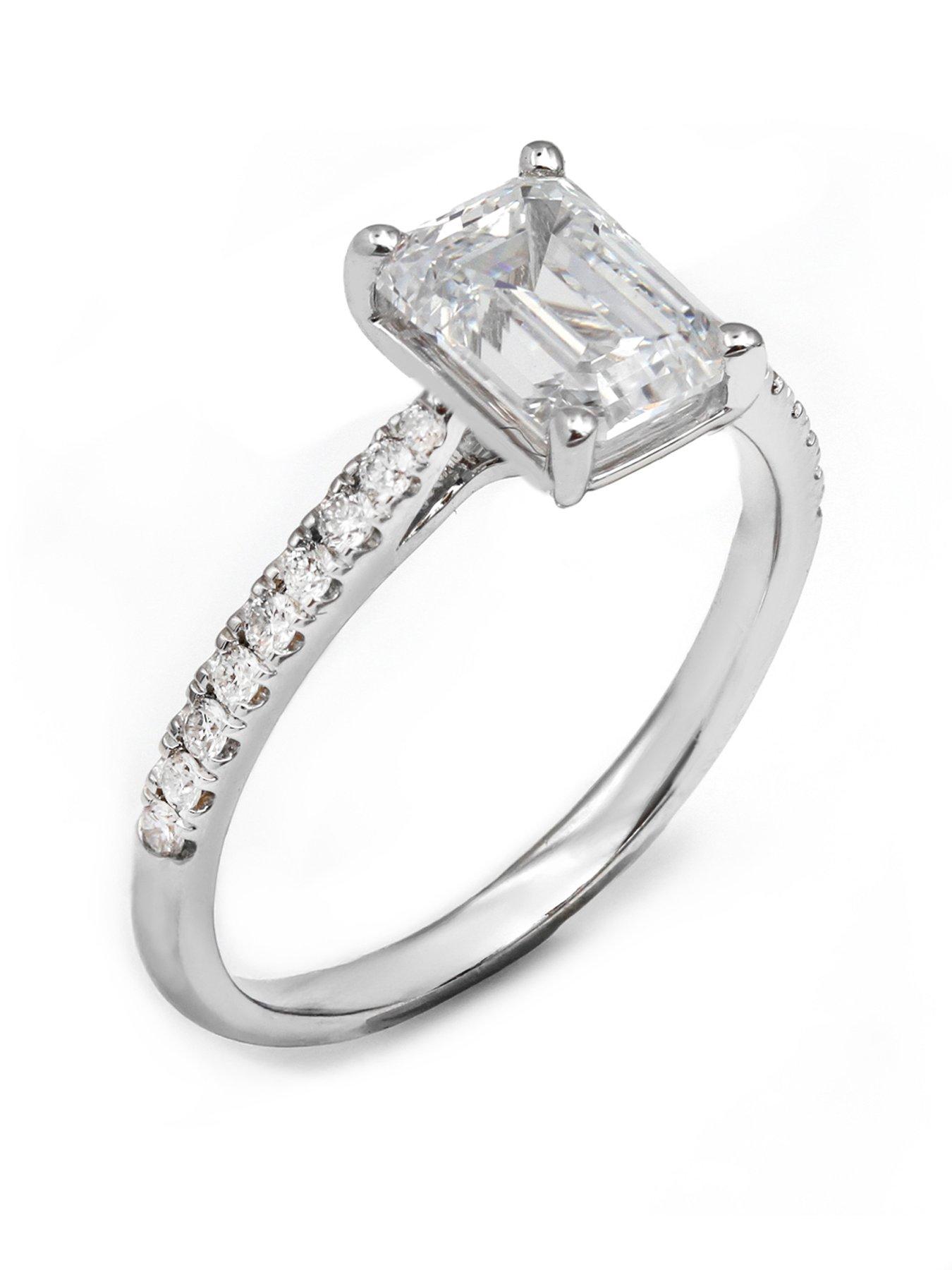  image of say-it-with-emerald-cut-120ct-lab-grown-diamond-ring-9ct-white-gold