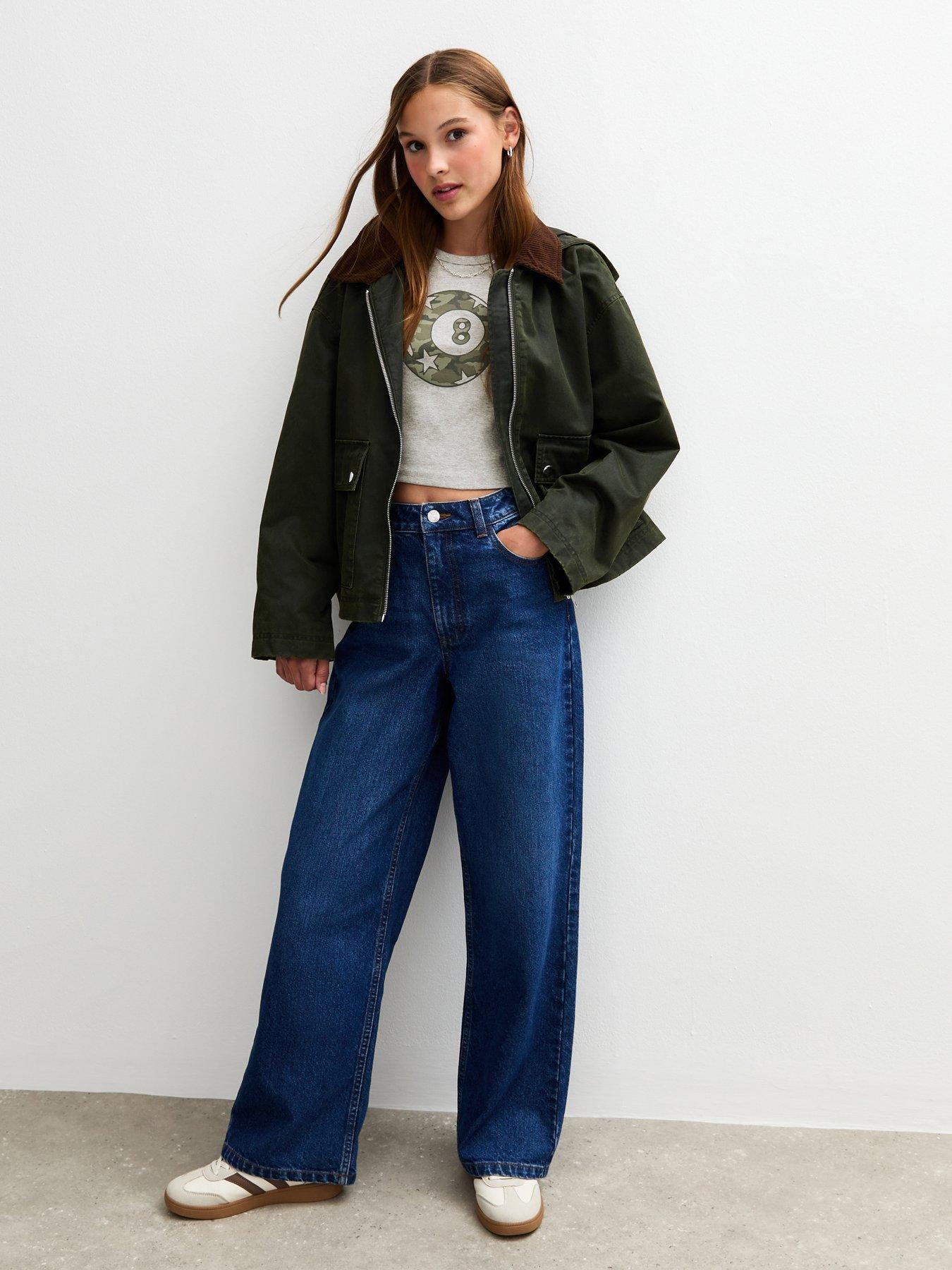  image of new-look-915-girls-eight-ball-print-t-shirt-gey