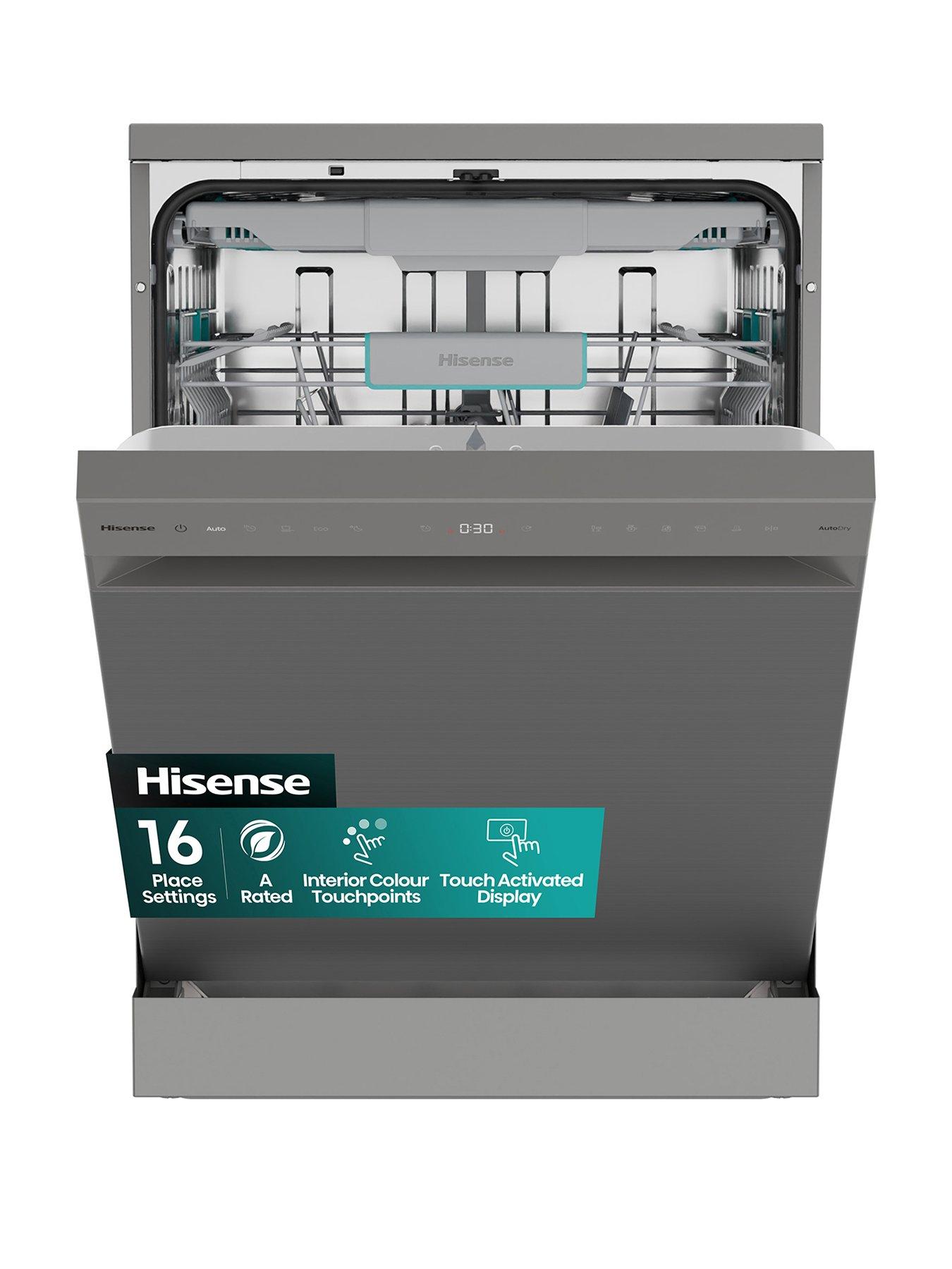  image of hisense-hs663a90xuk-full-size-dishwasher-stainless-steel