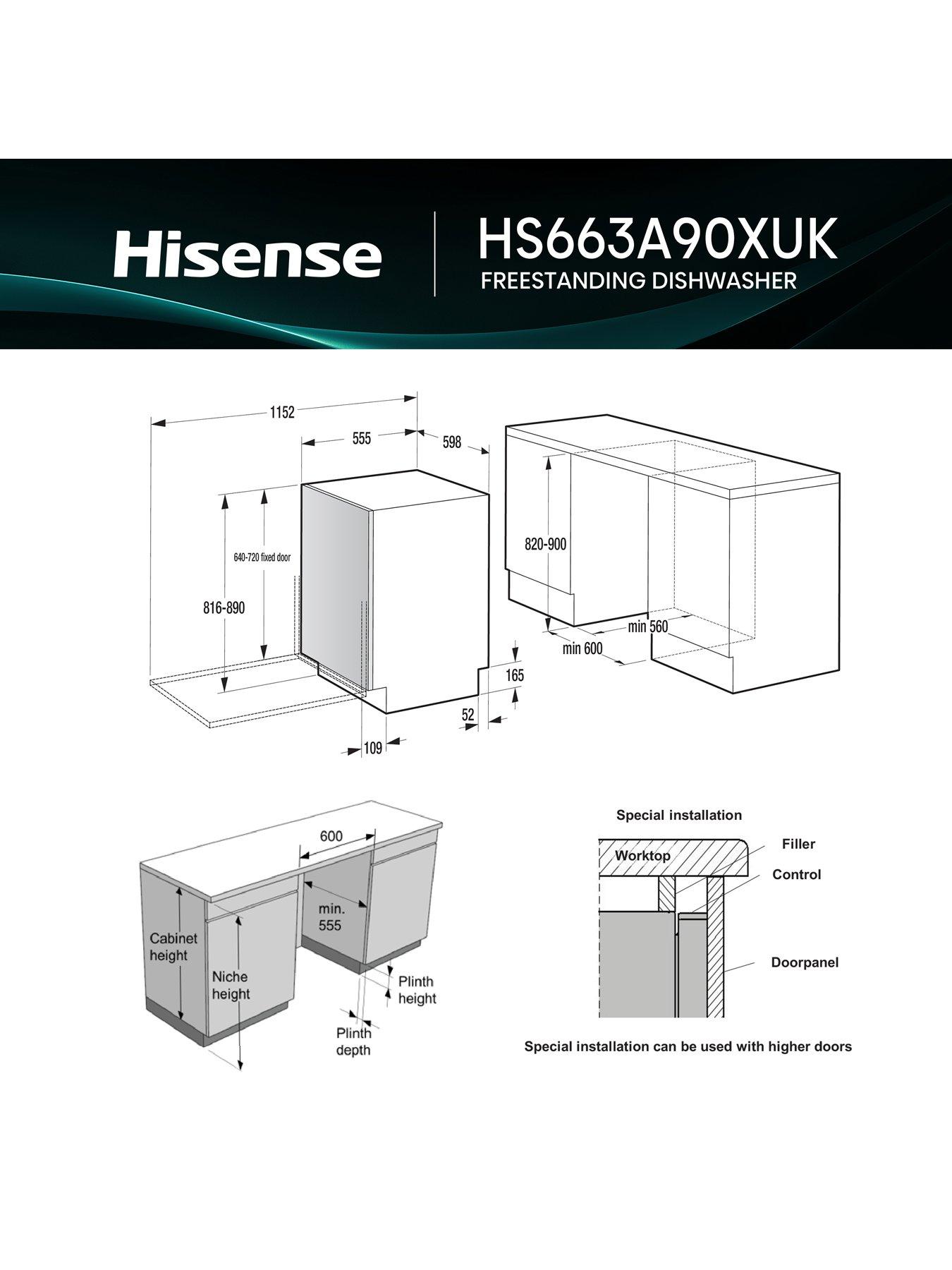  image of hisense-hs663a90xuk-full-size-dishwasher-stainless-steel