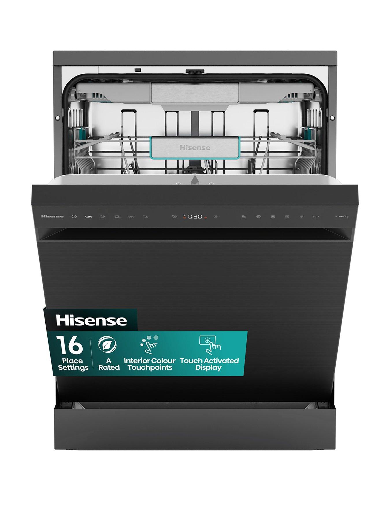 front image of hisense-hs673a90bxuk-full-size-wifi-enabled-dishwasher-black-inox