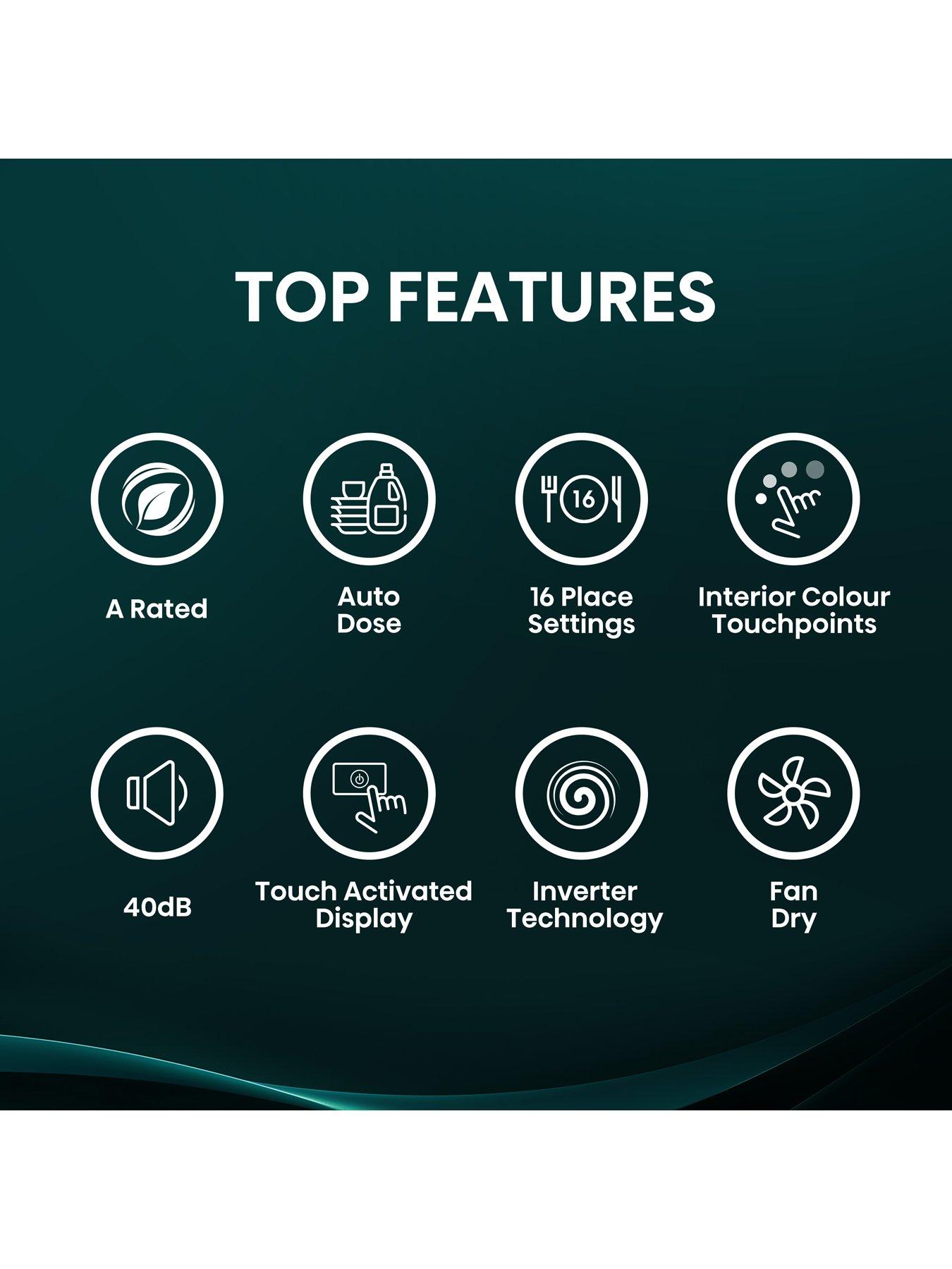  image of hisense-auto-dose-hs693a90xaduk-full-size-wifi-enabled-dishwasher-stainless-steel