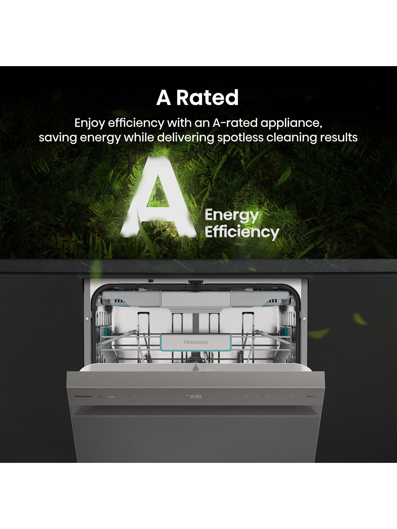  image of hisense-auto-dose-hs693a90xaduk-full-size-wifi-enabled-dishwasher-stainless-steel