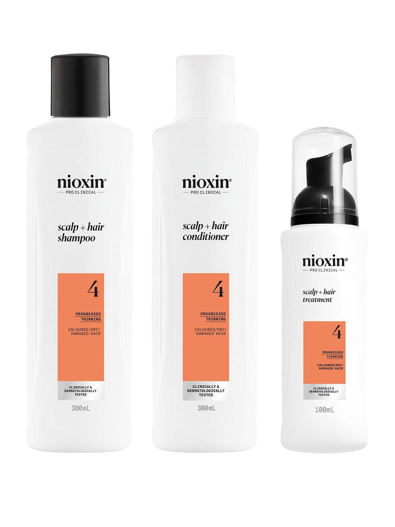 Image 1 of 7 of Nioxin Scalp + Hair Thickening System 4 for Coloured, Dry and Damaged Hair with Progressed Thinning, Loyalty Kit