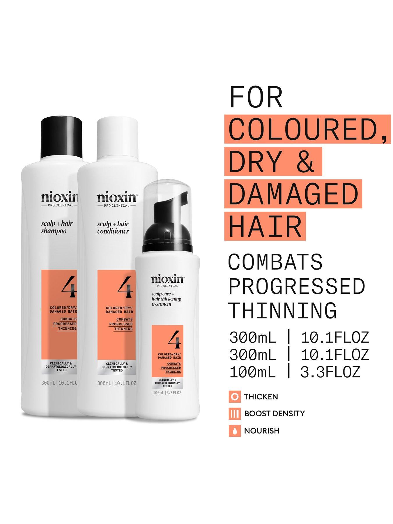 Image 2 of 7 of Nioxin Scalp + Hair Thickening System 4 for Coloured, Dry and Damaged Hair with Progressed Thinning, Loyalty Kit