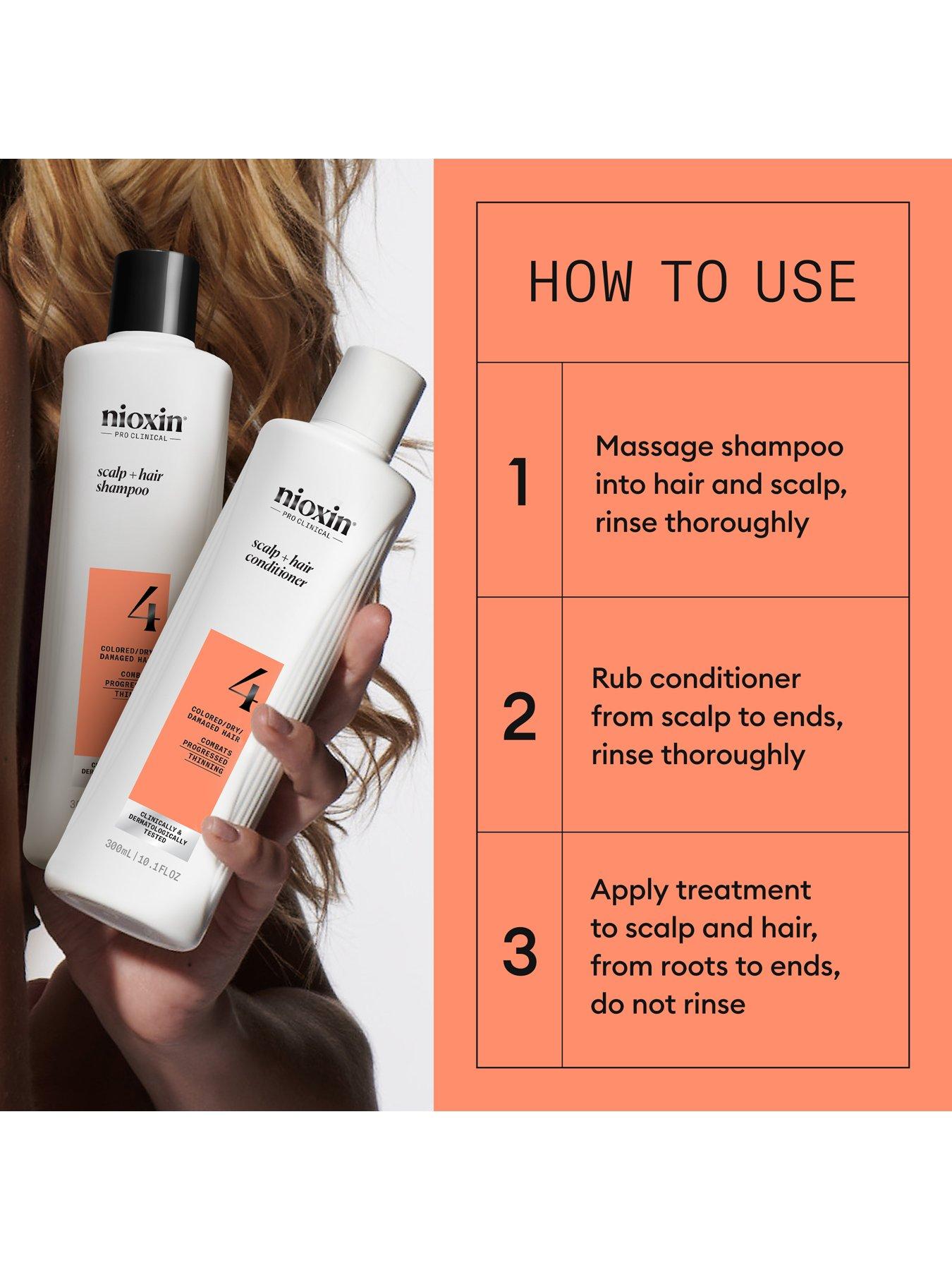 Image 5 of 7 of Nioxin Scalp + Hair Thickening System 4 for Coloured, Dry and Damaged Hair with Progressed Thinning, Loyalty Kit