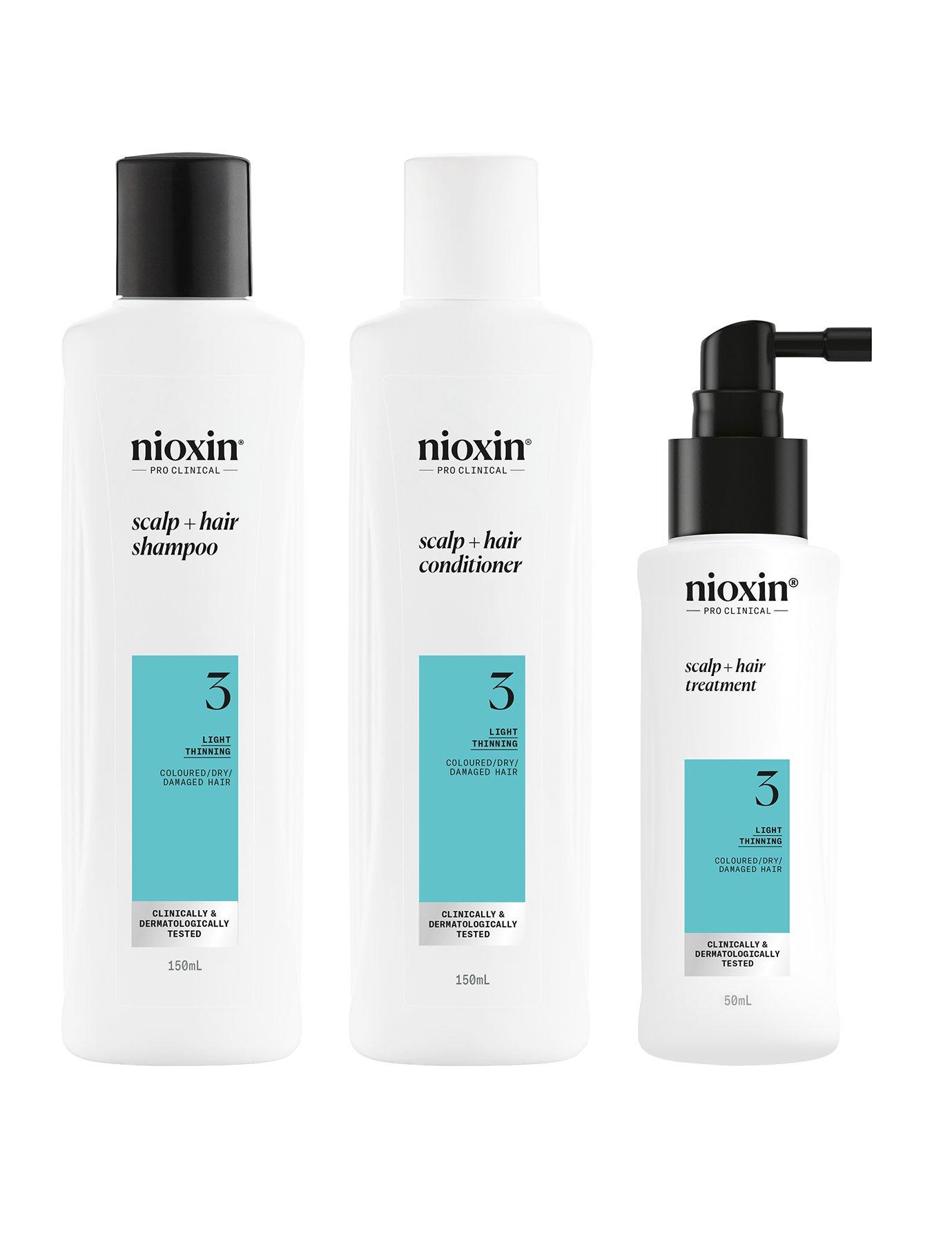 Image 1 of 7 of Nioxin Scalp + Hair Thickening System 3 for Coloured, Dry and Damaged Hair with Light Thinning, Trial Kit