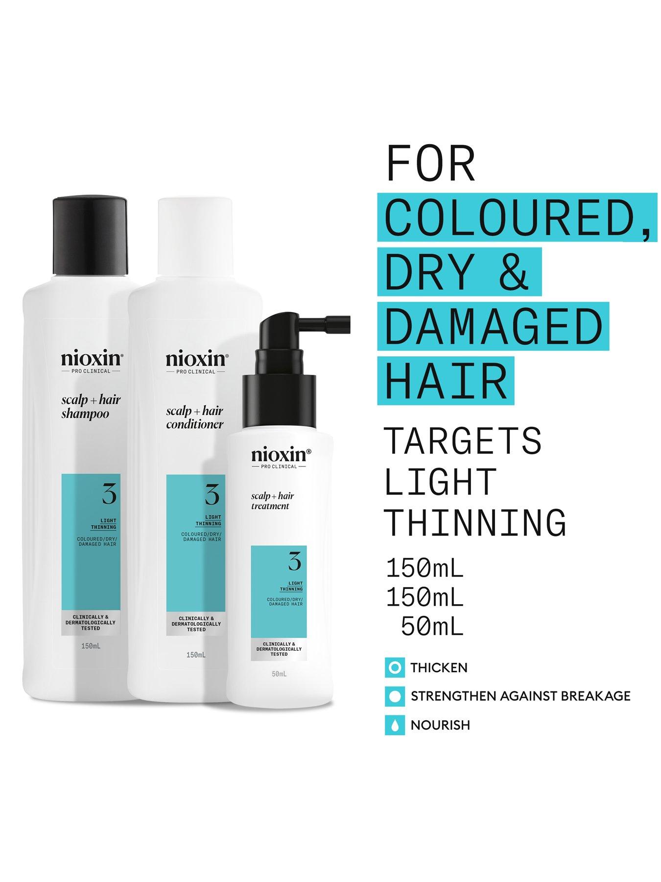 Image 2 of 7 of Nioxin Scalp + Hair Thickening System 3 for Coloured, Dry and Damaged Hair with Light Thinning, Trial Kit