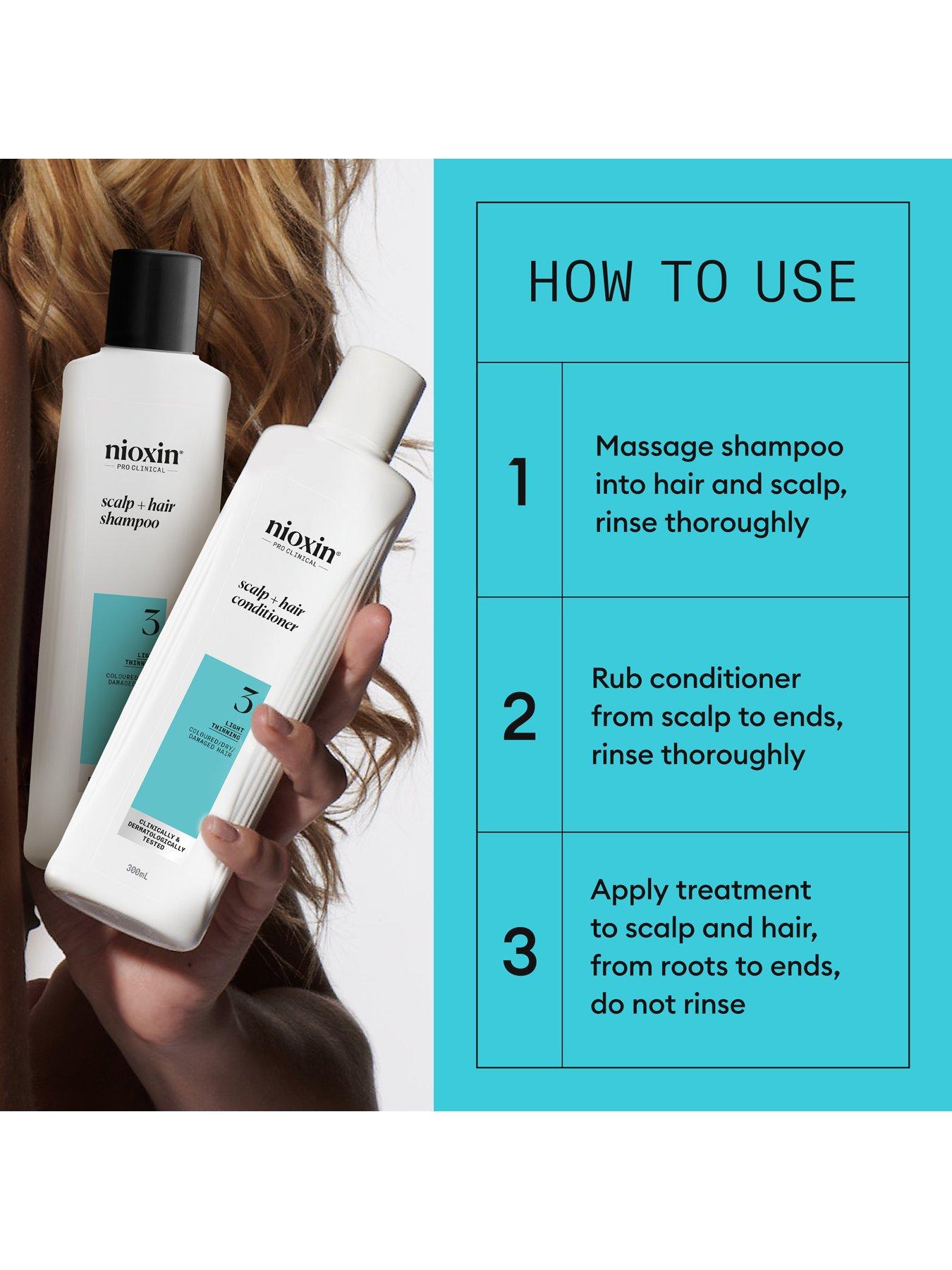 Image 5 of 7 of Nioxin Scalp + Hair Thickening System 3 for Coloured, Dry and Damaged Hair with Light Thinning, Trial Kit