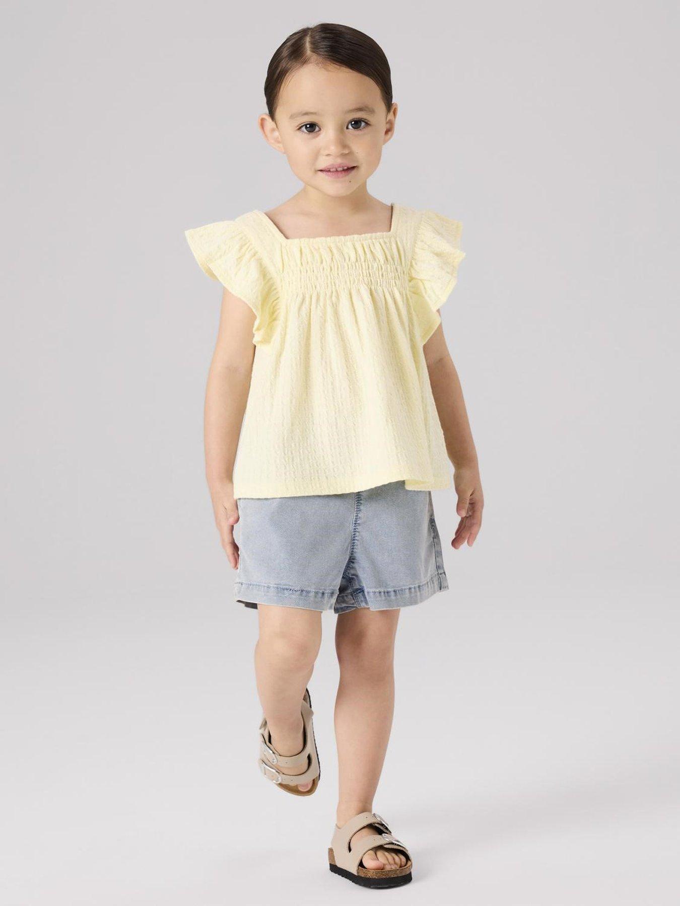 Name It Mini Girls Sleeveless Co-ord Blouse - Light Yellow