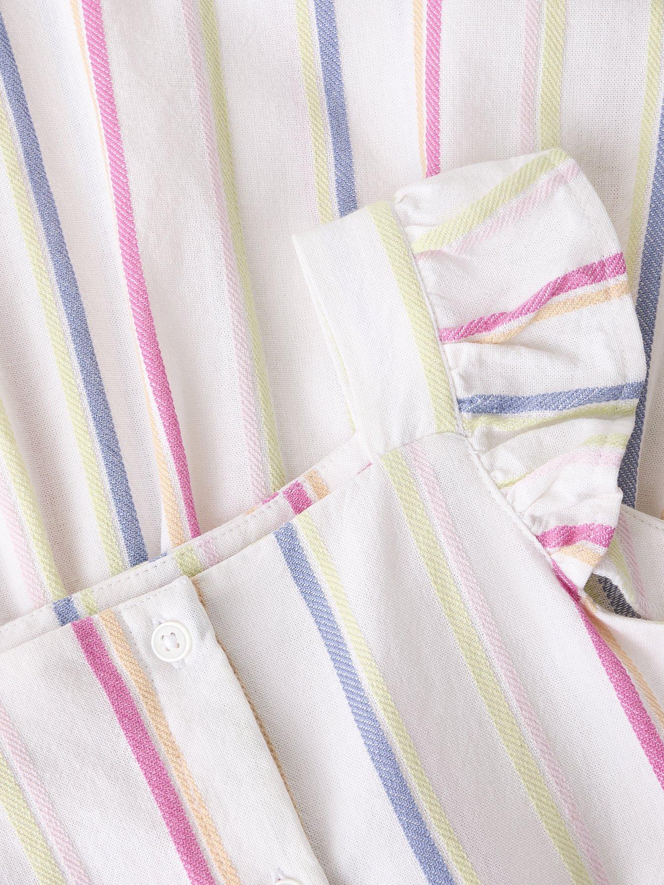 Image 3 of 3 of Name It Mini Girls Stripe Woven Dress - White