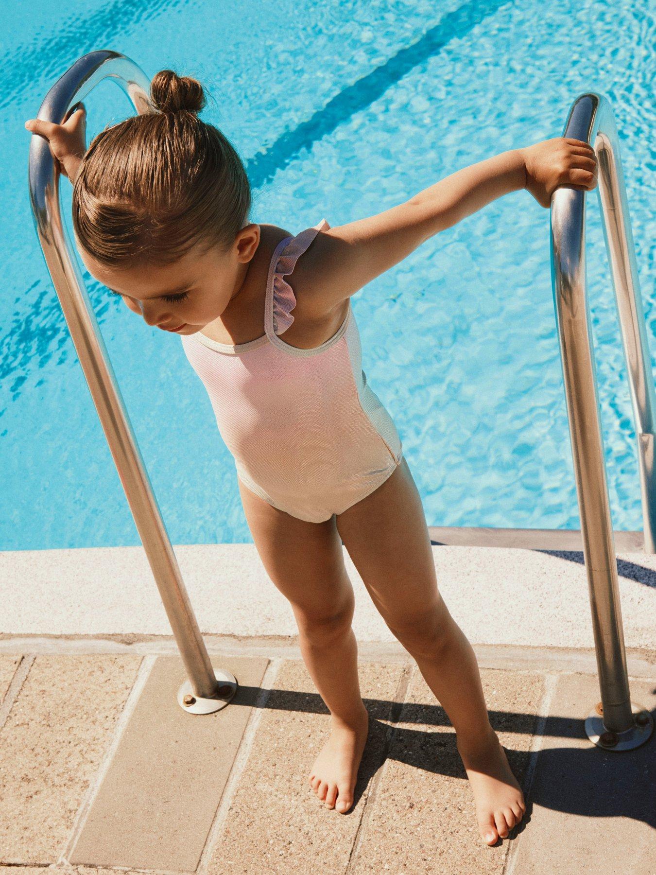 Name It Mini Girls Rainbow Shimmer Swimsuit - Light Pink