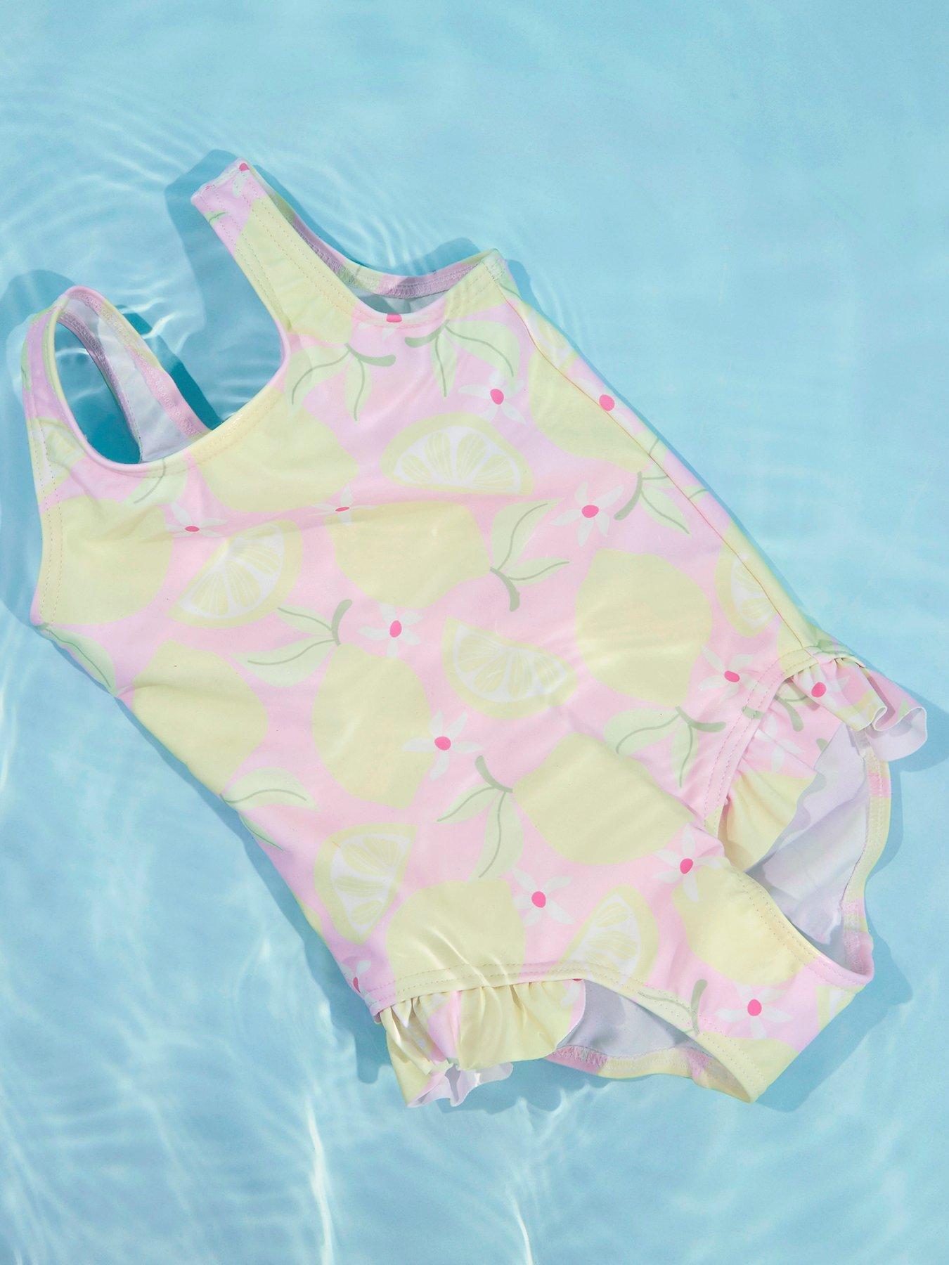 Name It Mini Girls Lemon Print Swimsuit - Multi