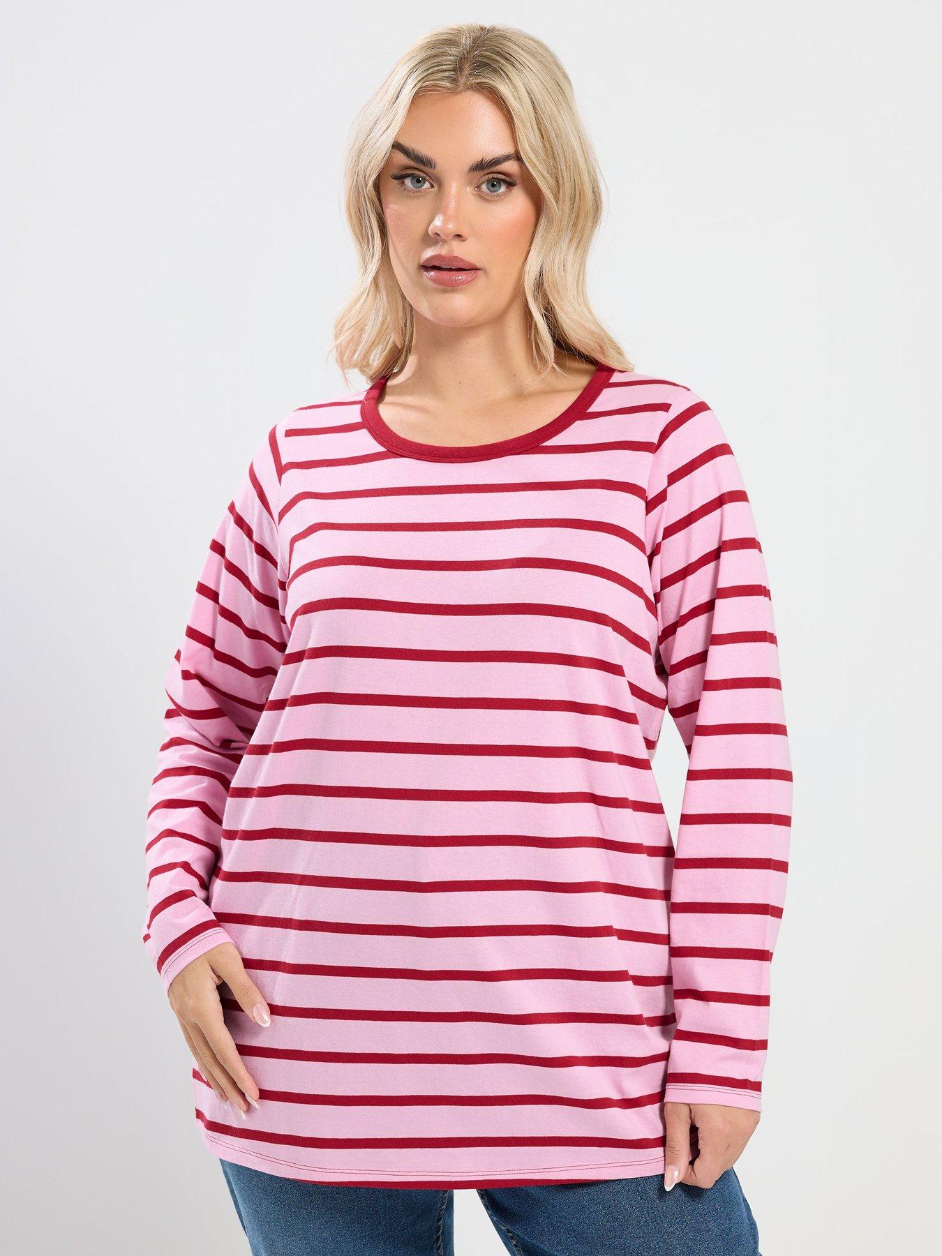 Yours Curve Long Sleeve T-Shirt - Pink