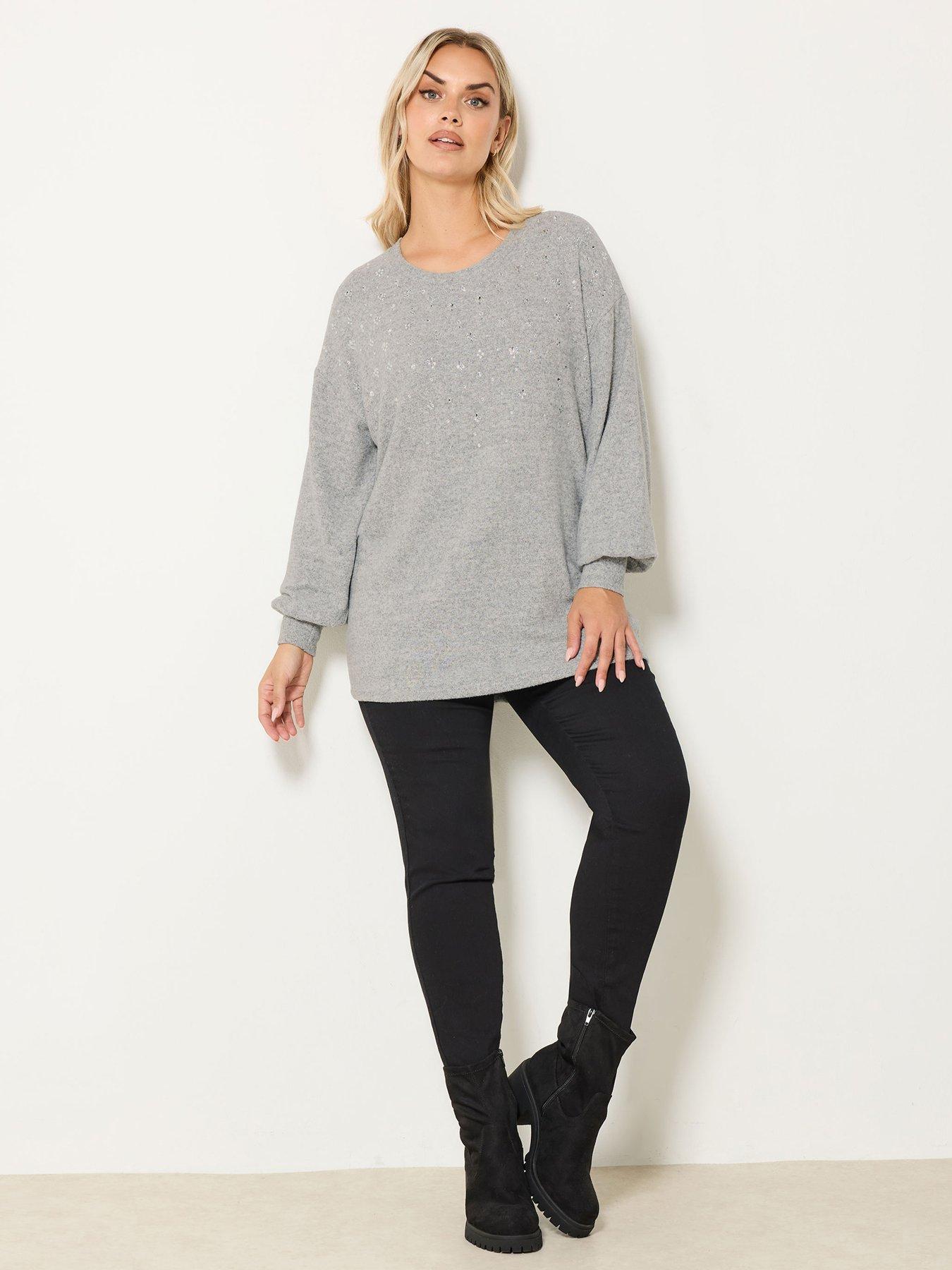 Image 3 of 4 of Yours Curve Heat Seal Jumper - Grey