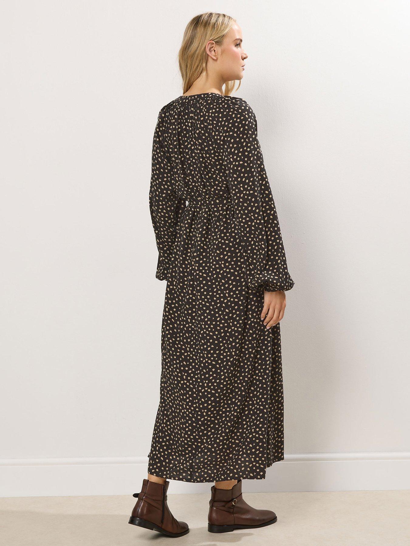 stillFront image of long-tall-sally-spot-midaxi-dress-black