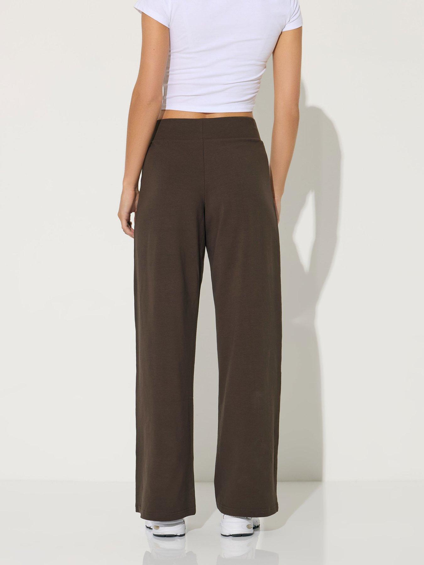  image of pixiegirl-petite-wide-leg-yoga-pant-brown