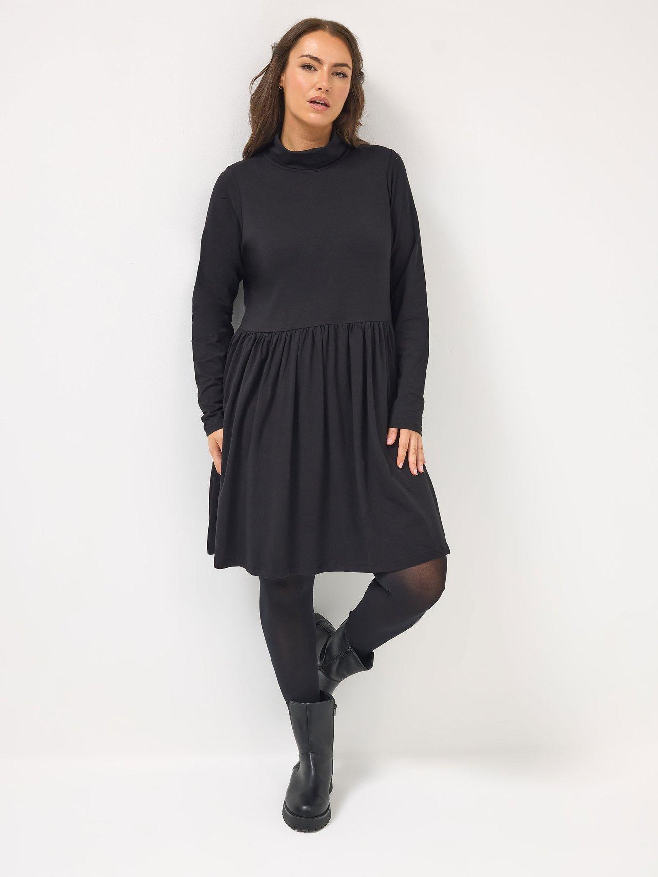  image of yours-curve-turtle-neck-peplum-dress-black