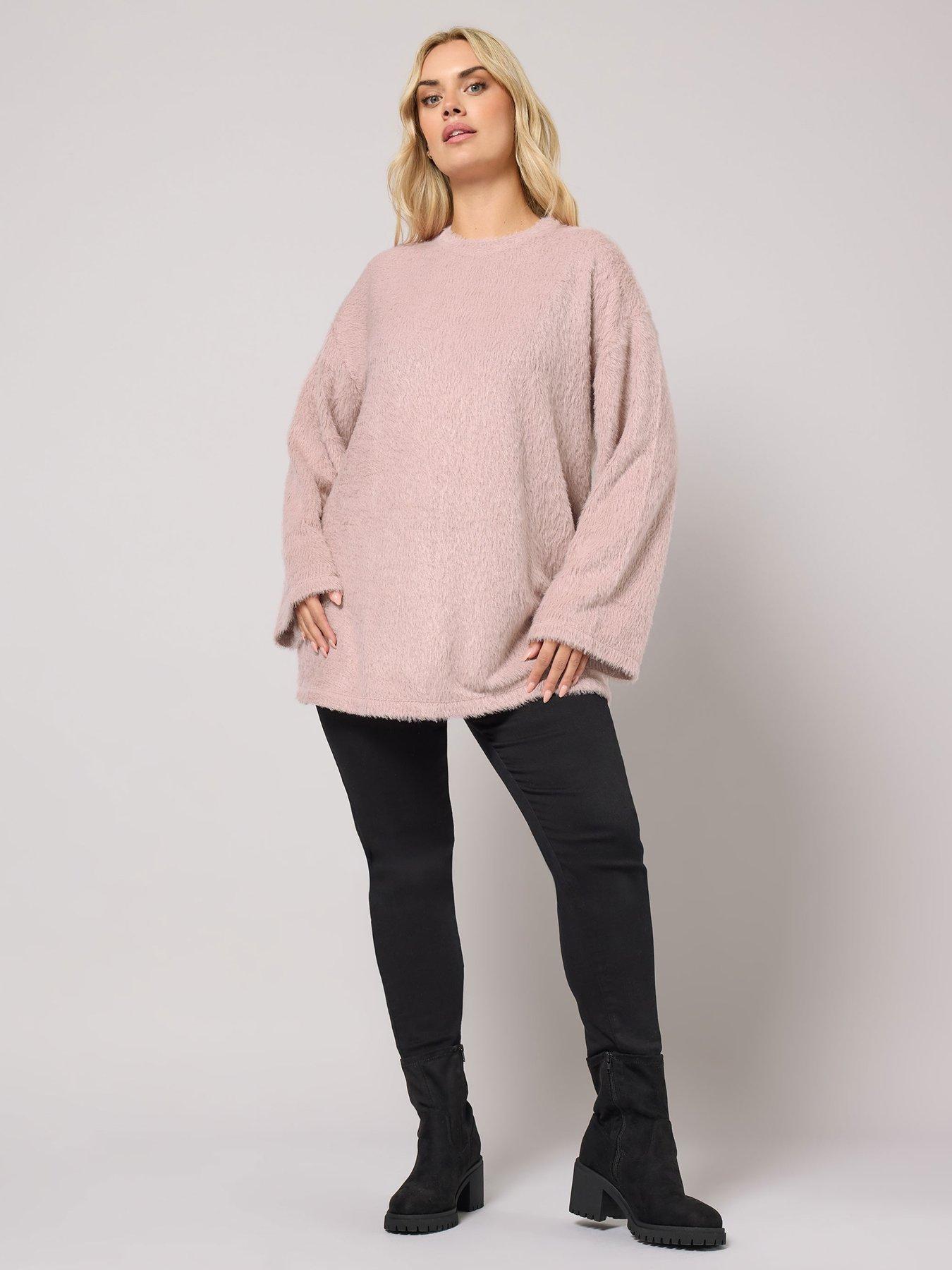 Image 3 of 4 of Yours Curve Eyelash Jumper - Pink