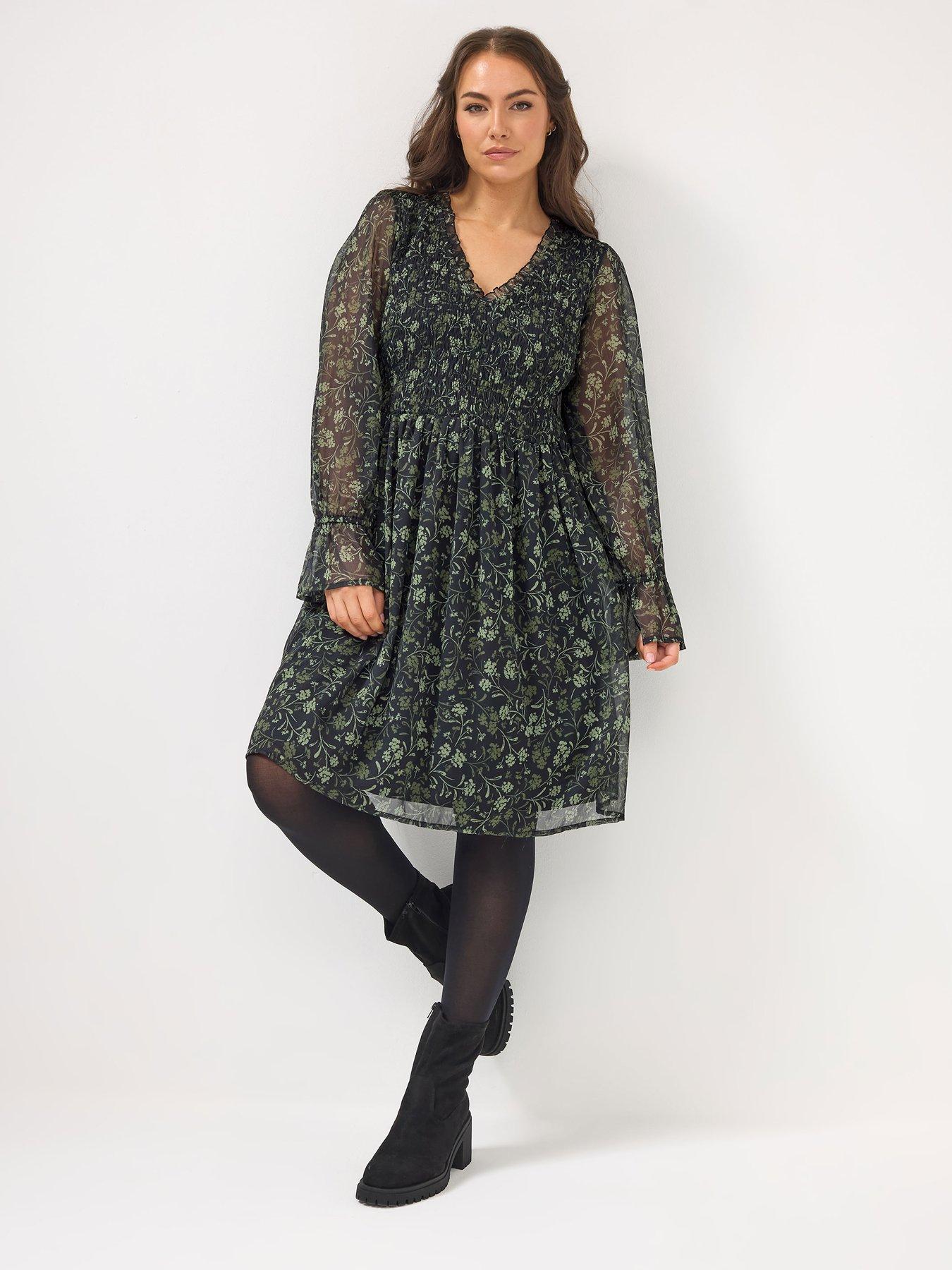  image of yours-curve-shirred-mini-dress-black