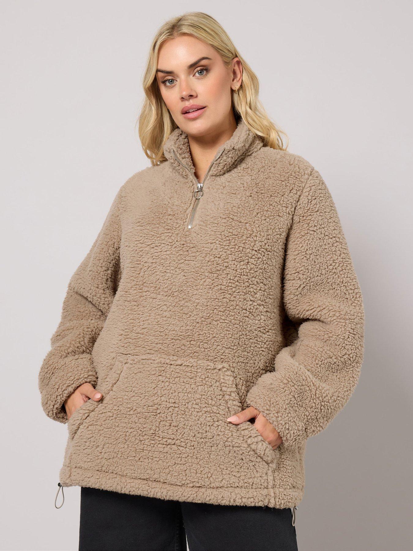 Yours Curve Sherpa Borg Fleece - Brown