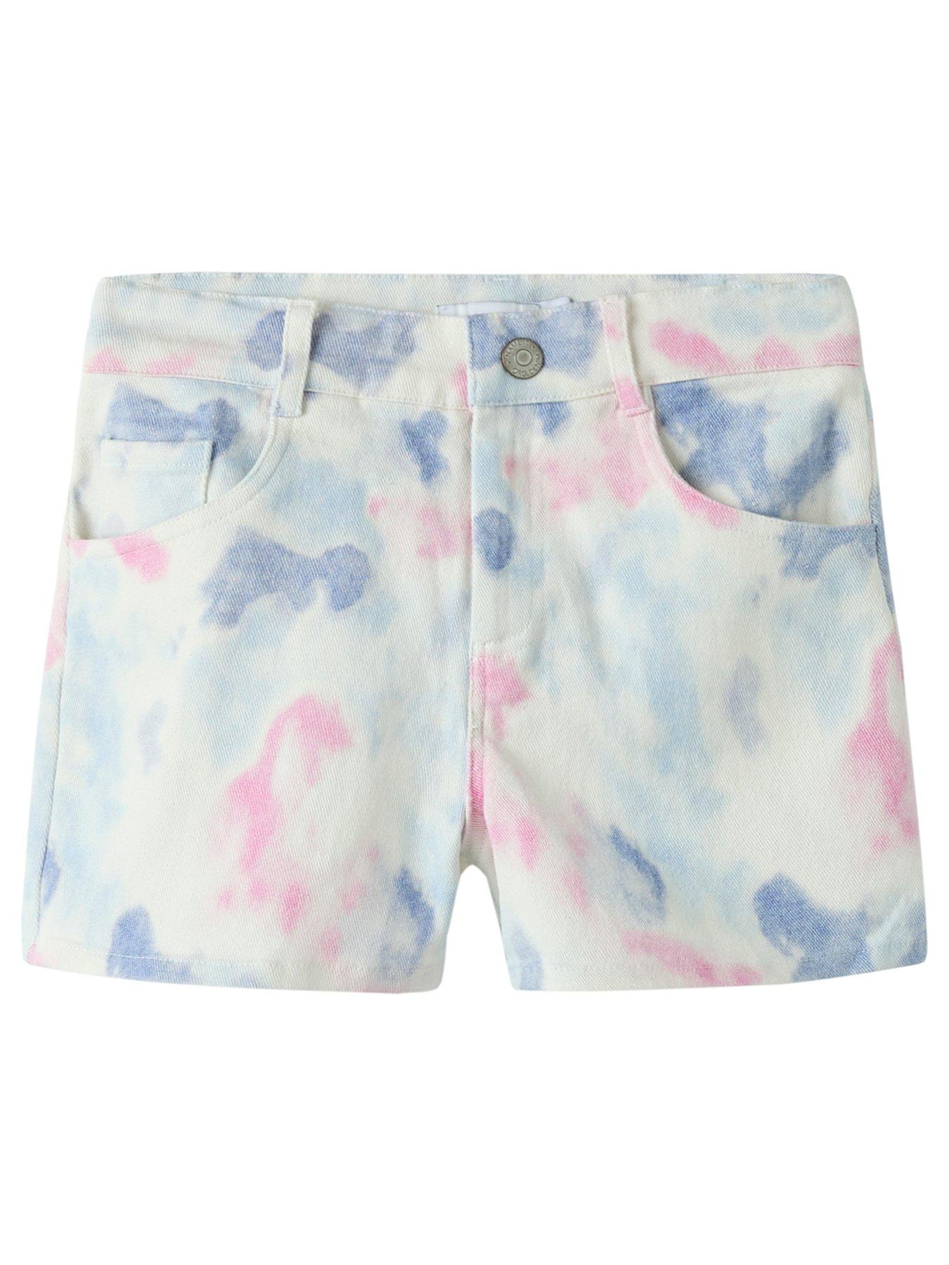 Name It Girls Tie Dye Denim Shorts - White