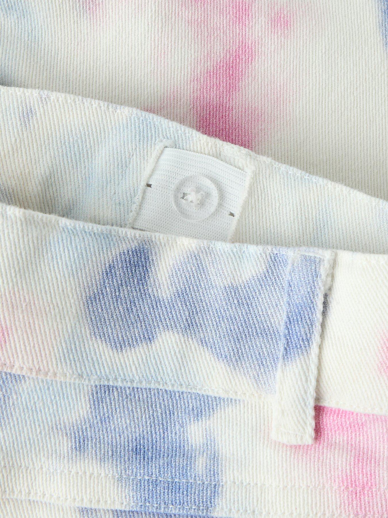 Image 3 of 3 of Name It Girls Tie Dye Denim Shorts - White