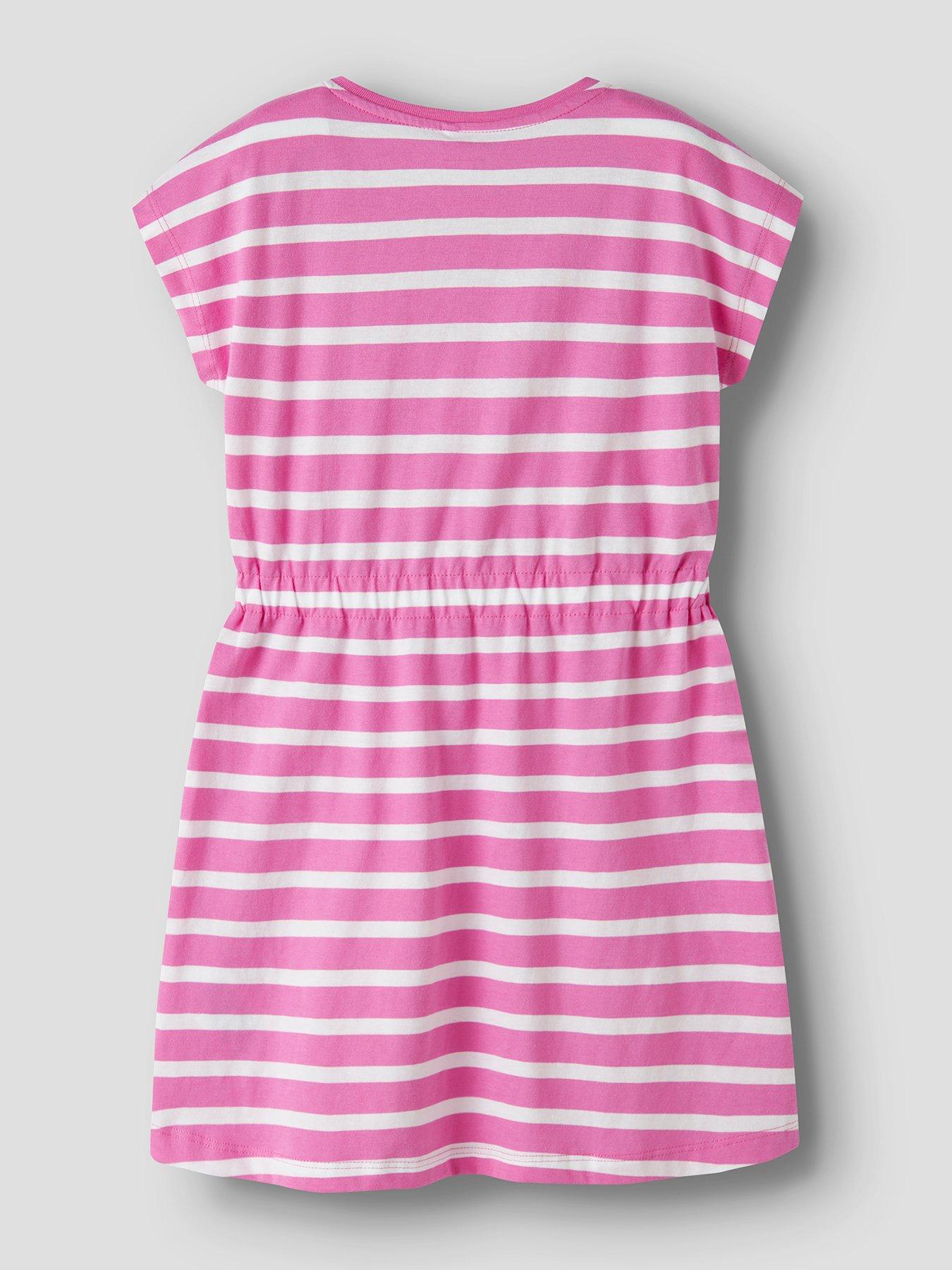 Image 2 of 3 of Name It Girls Stripe Jersey Dress - Pink