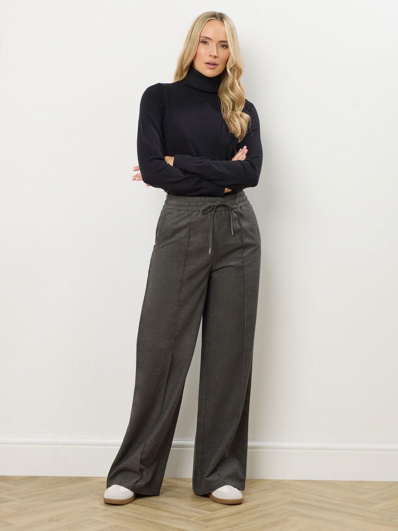  image of long-tall-sally-pintuck-trouser-34-grey