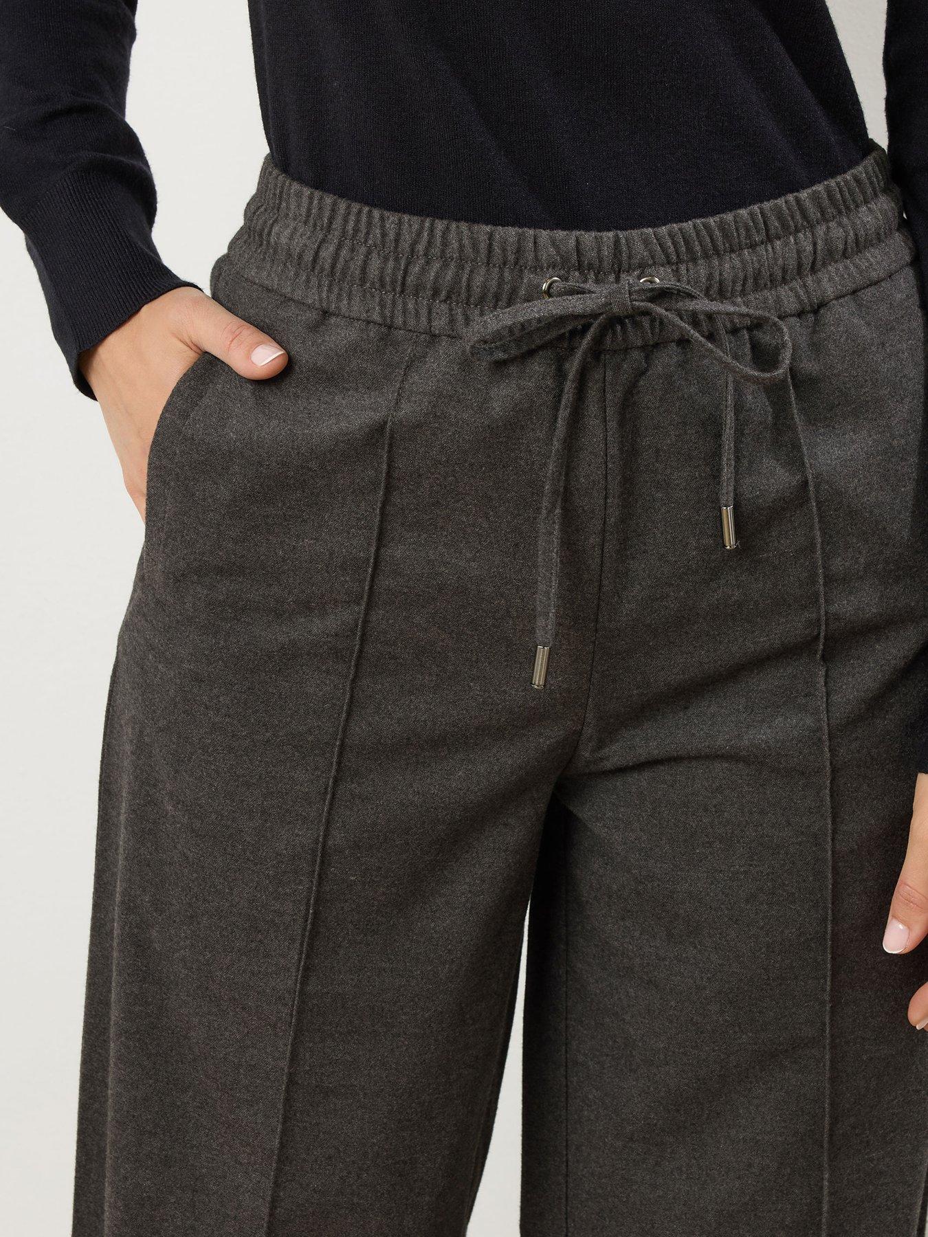  image of long-tall-sally-pintuck-trouser-34-grey