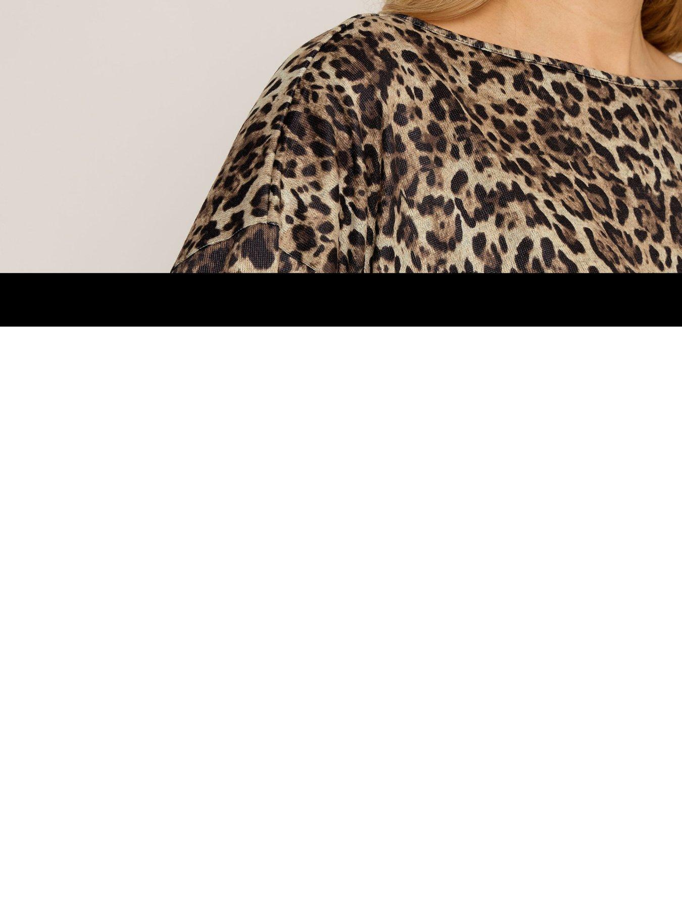  image of long-tall-sally-animal-print-batwing-top-brown