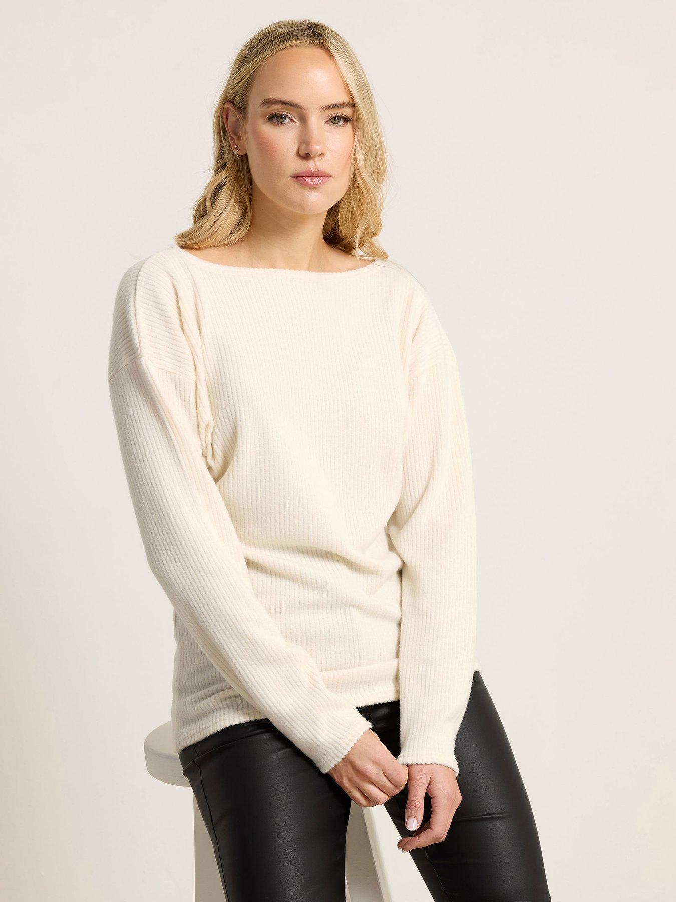 Long Tall Sally Rib Batwing Top - Brown