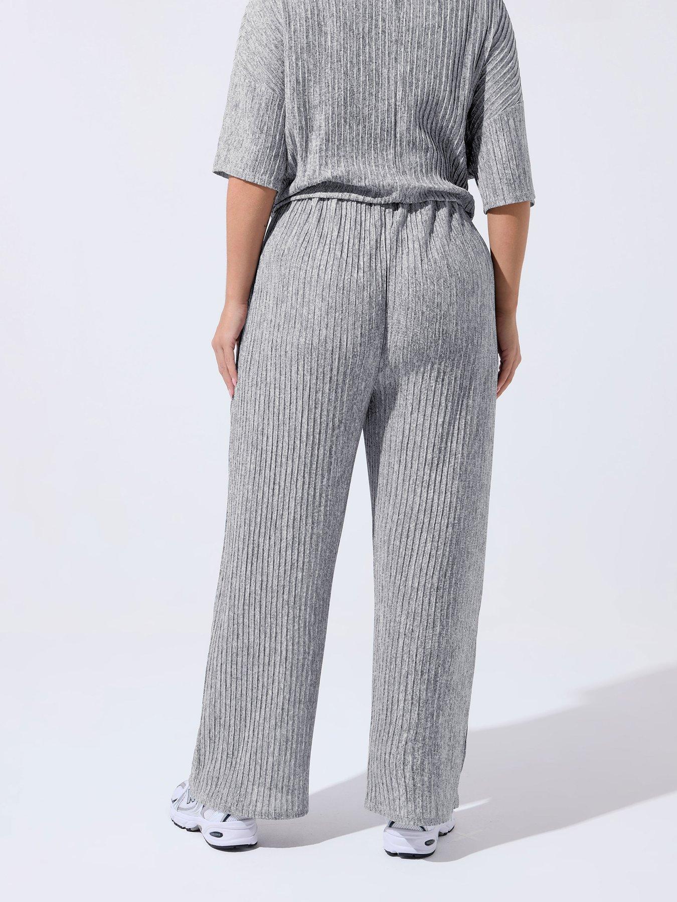  image of yours-curve-wide-leg-lounge-trouser-grey