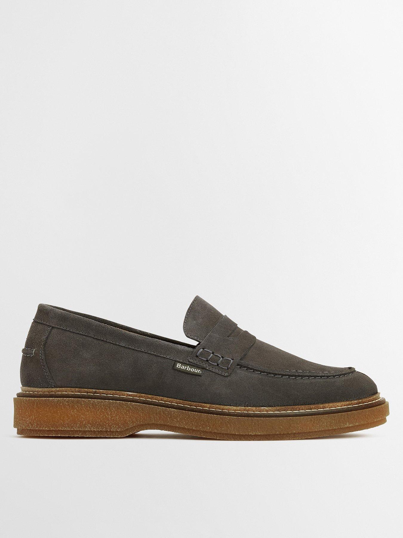 front image of barbour-blare-loafers-light-grey