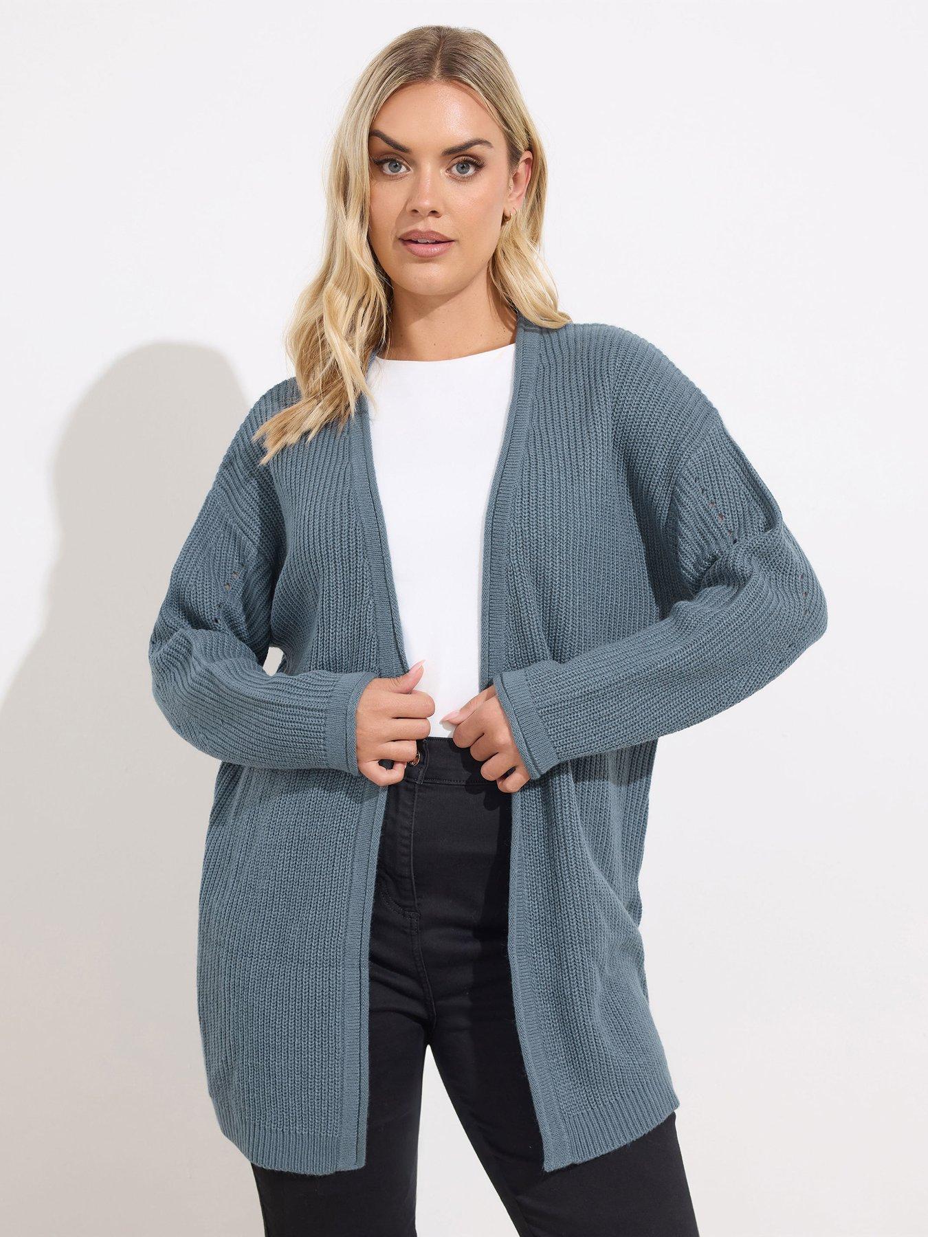 Yours Curve Long Sleeve Cardigan - Blue