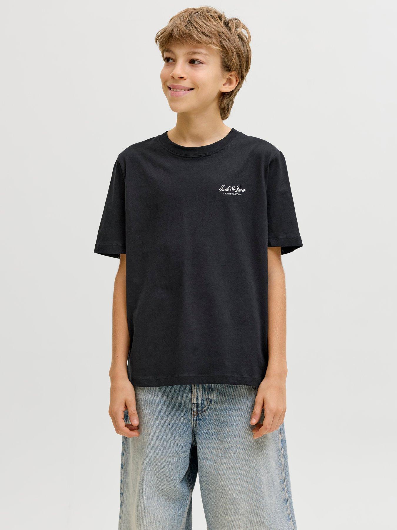 Jack & Jones Junior Boys Archive Graphic Short Sleeve Co-Ord T-shirt - Black